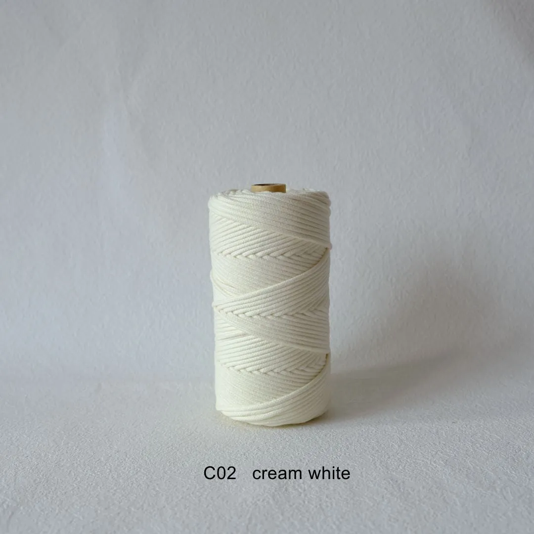 3MM MACRAME BRAIDED - CORED - CREAM WHITE