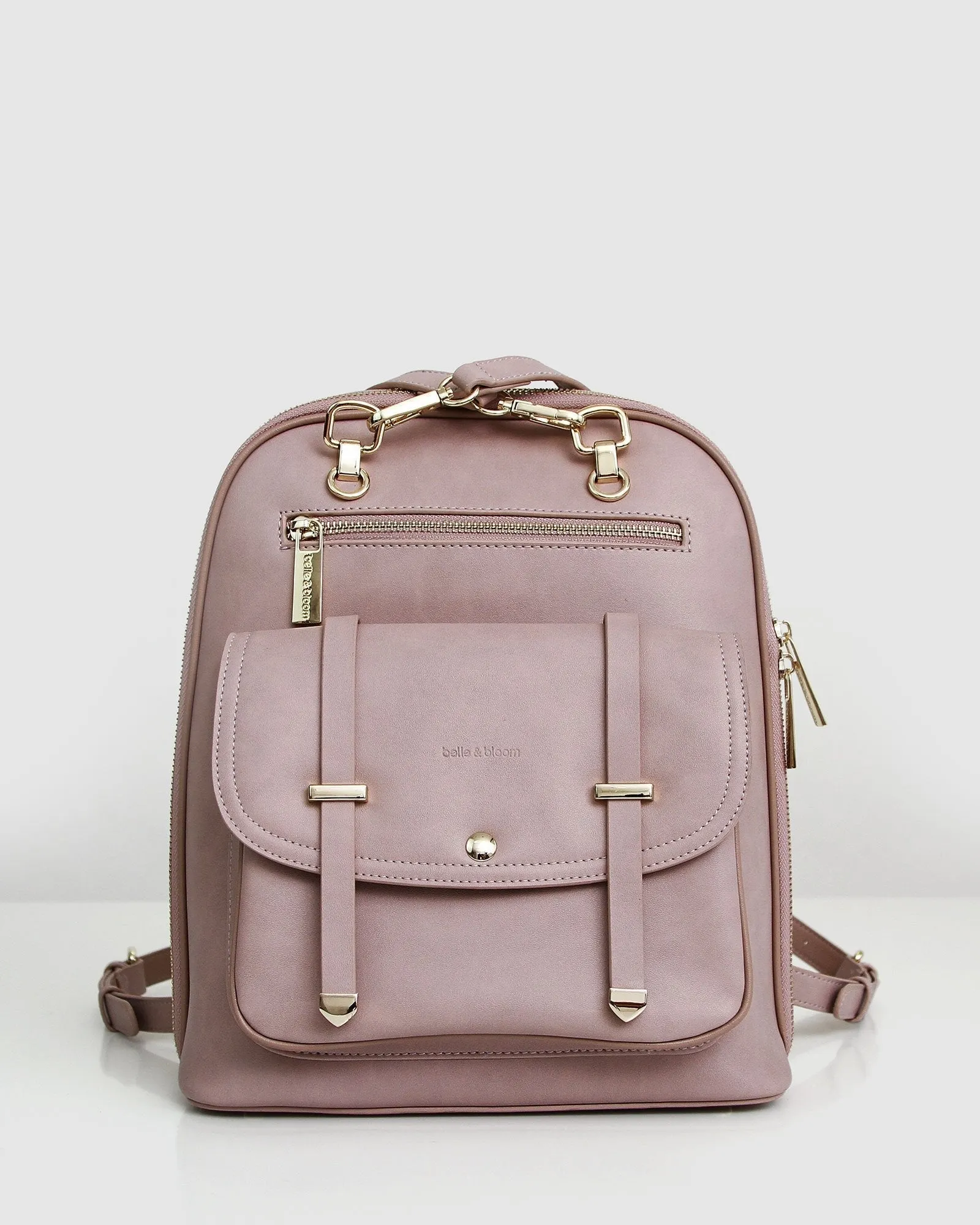 5th Ave Leather Backpack - Dusty Pink