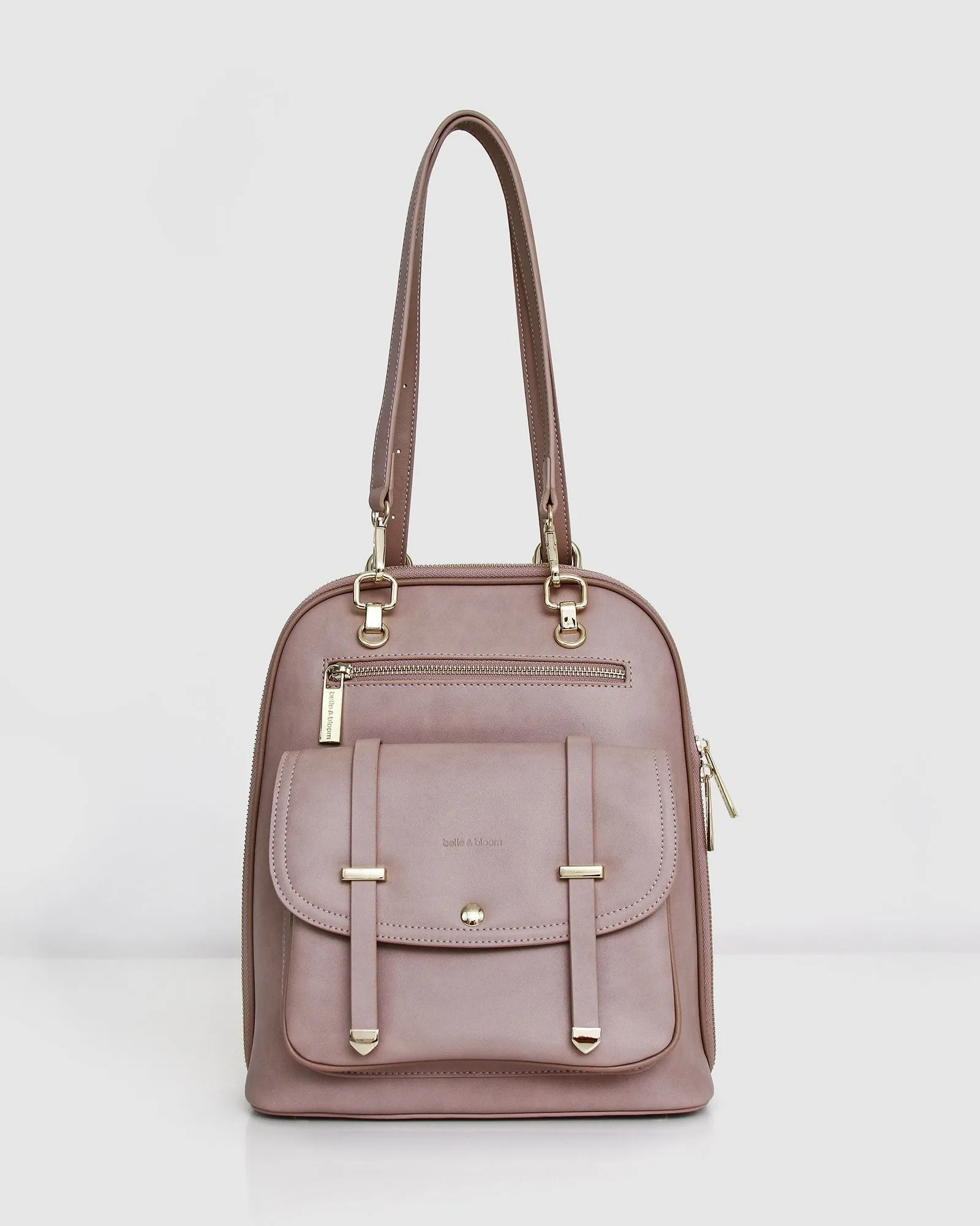 5th Ave Leather Backpack - Dusty Pink