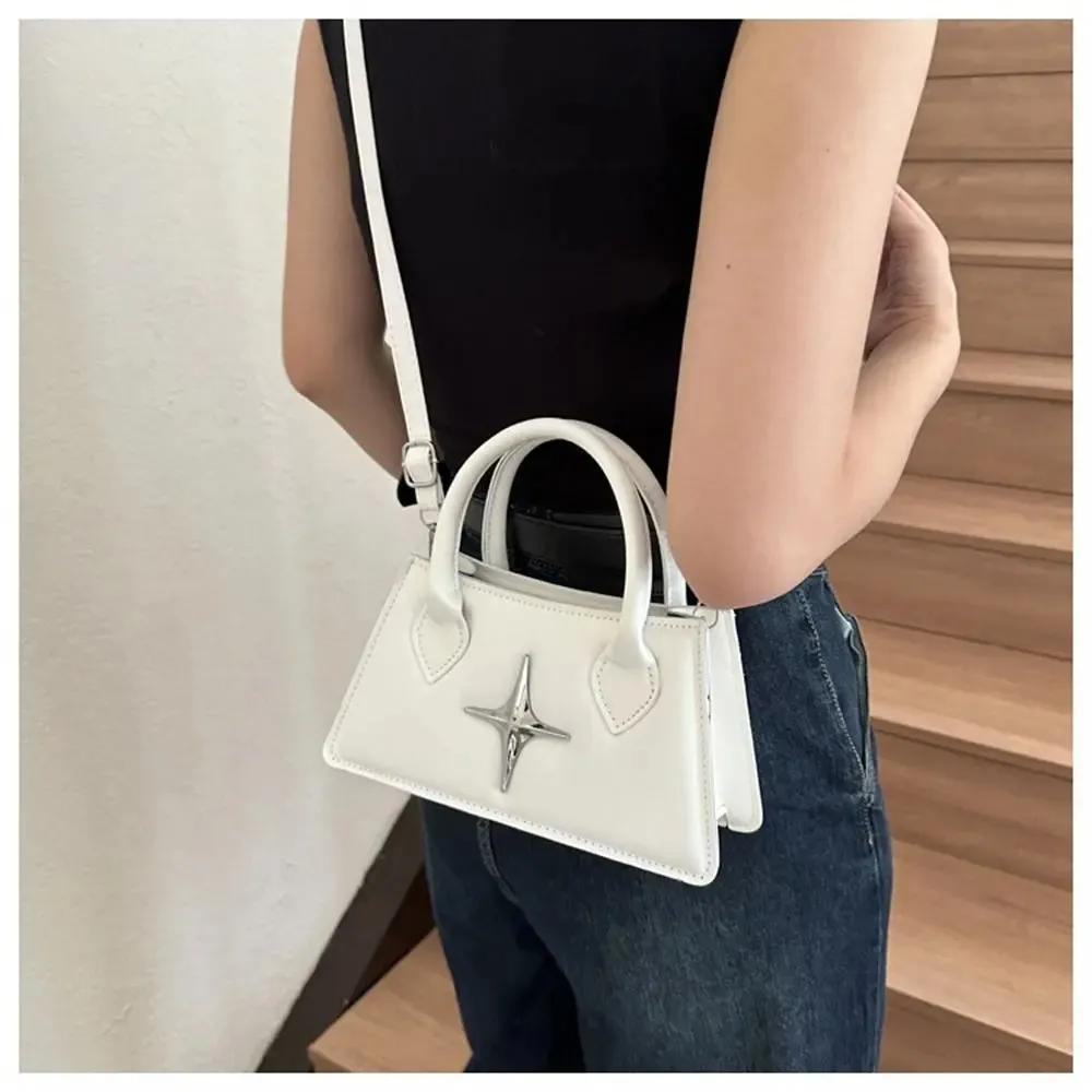 Amozae-Quadrangular Star Design Shoulder Bag PU Leather Crossbody Bag Small Sling Bag Women Girls Fashion Handbags Messenger Bag