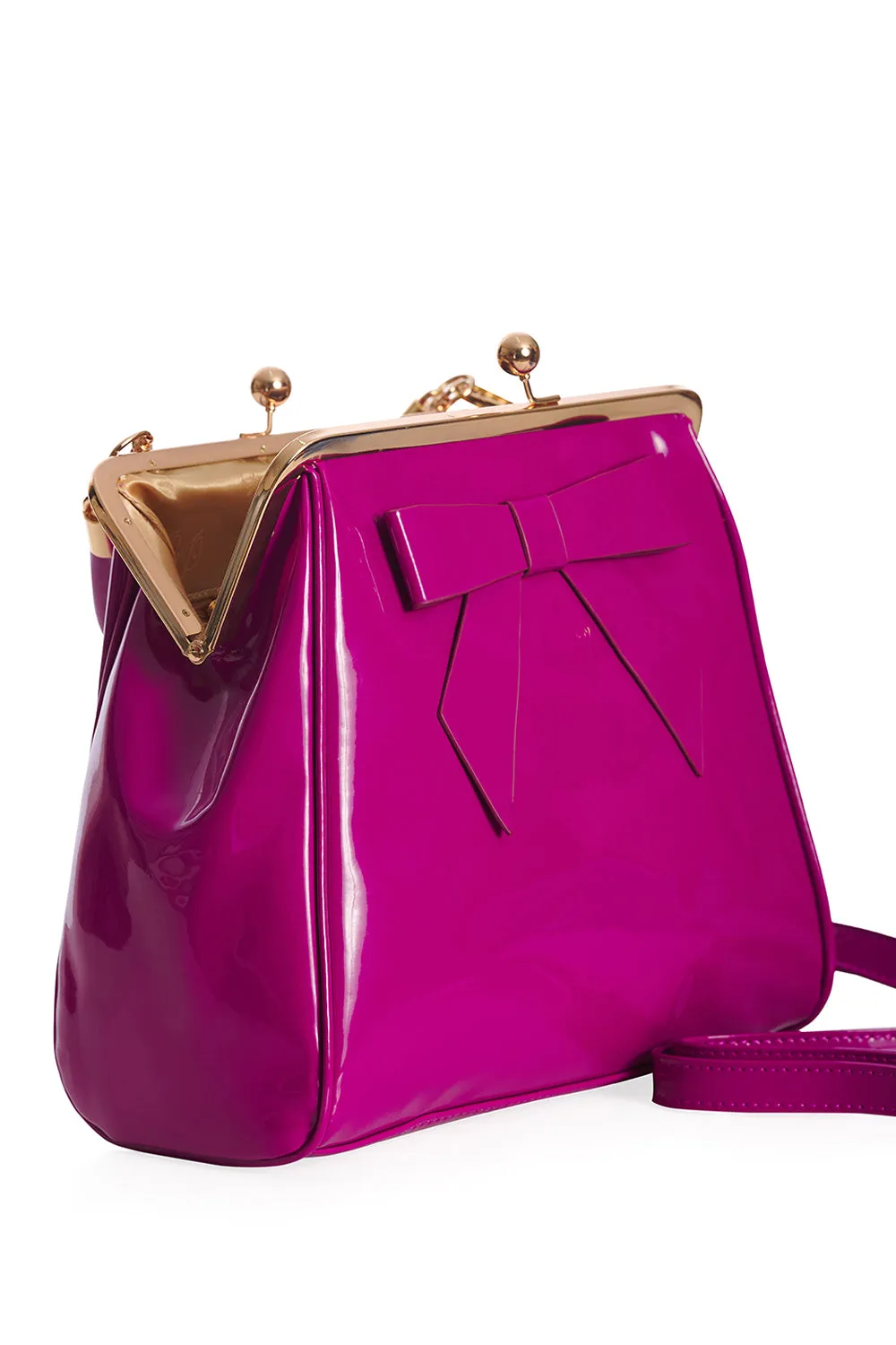 Banned American Vintage Patent Fuschia Handbag Purse