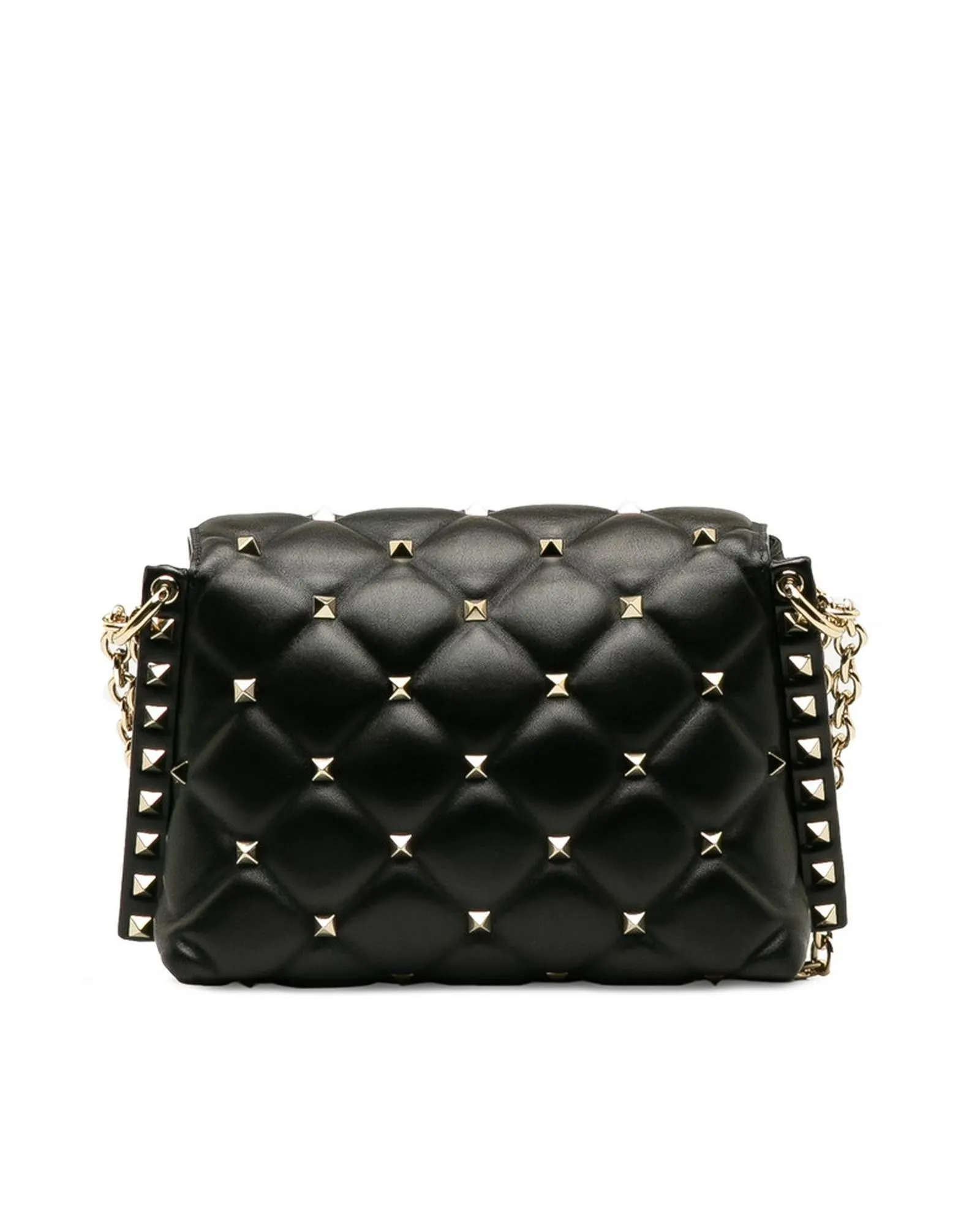 Black Leather Crossbody Bag with Candy Studs Detail by Valentino