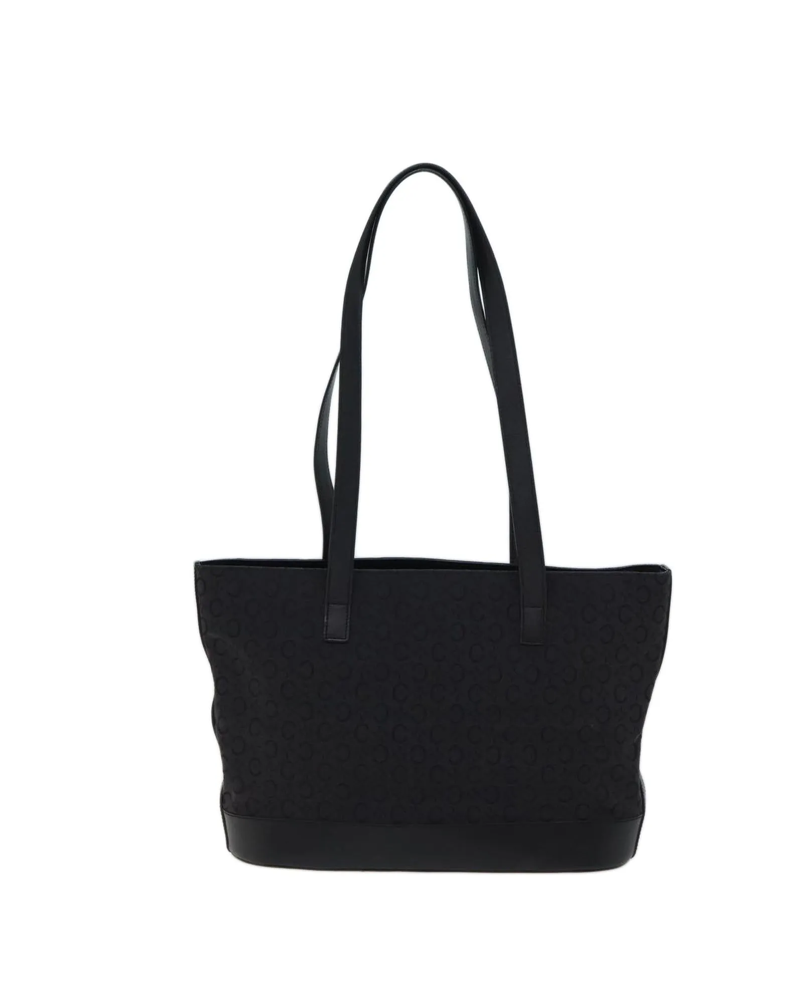 Black Macadam Canvas Tote Bag with Accessories - Italian Made