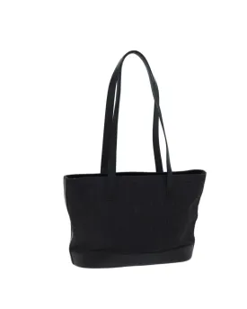 Black Macadam Canvas Tote Bag with Accessories - Italian Made