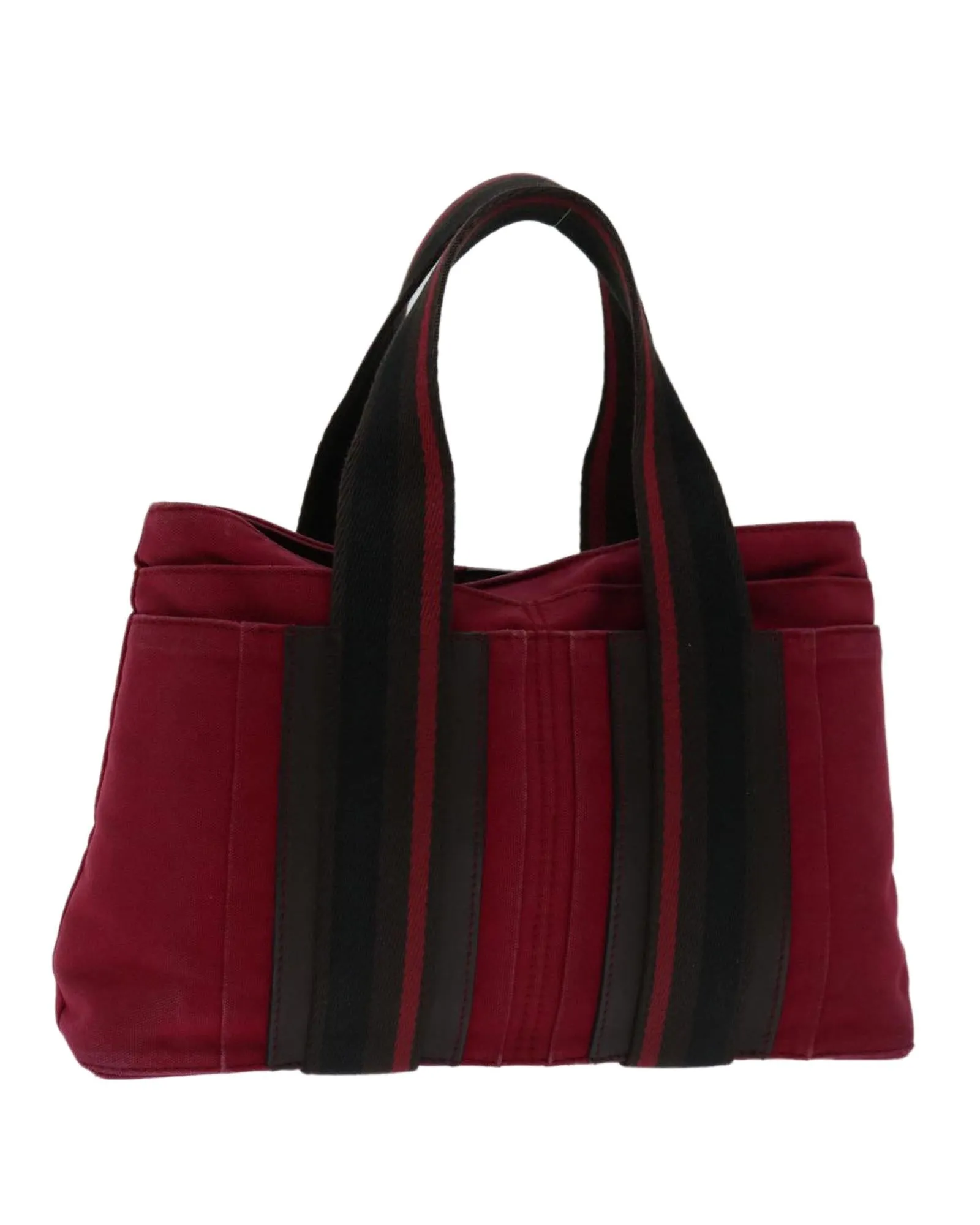 Canvas Red Tote Bag with Horizontal Design by Hermes