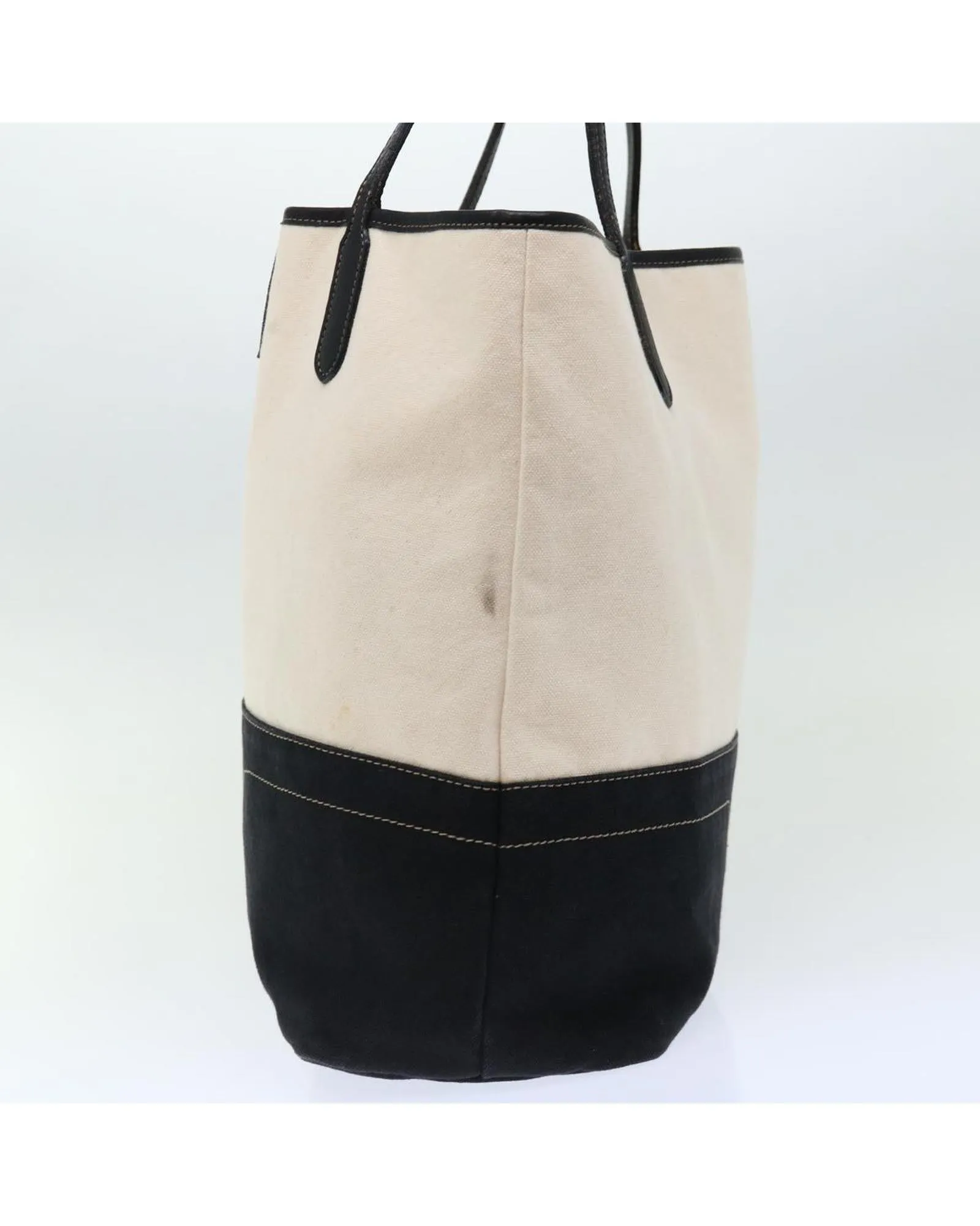 Canvas Tote Bag with Dual-tone Pattern and Multiple Compartments