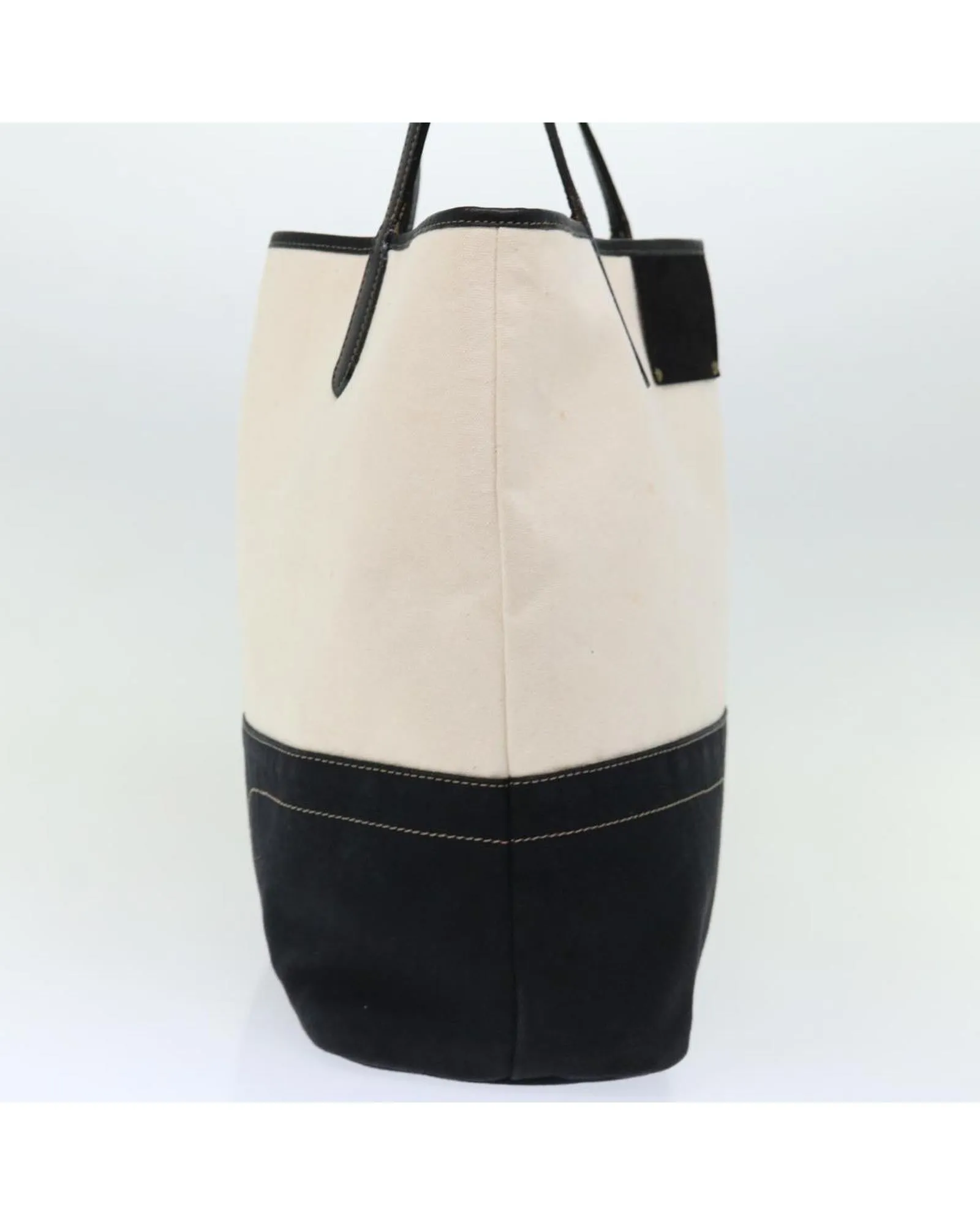 Canvas Tote Bag with Dual-tone Pattern and Multiple Compartments