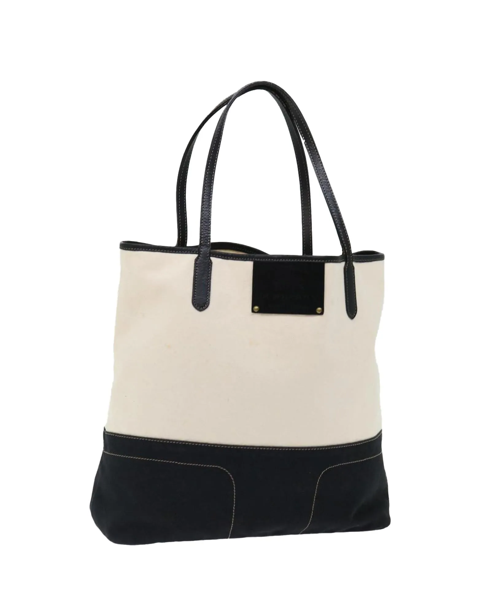 Canvas Tote Bag with Dual-tone Pattern and Multiple Compartments