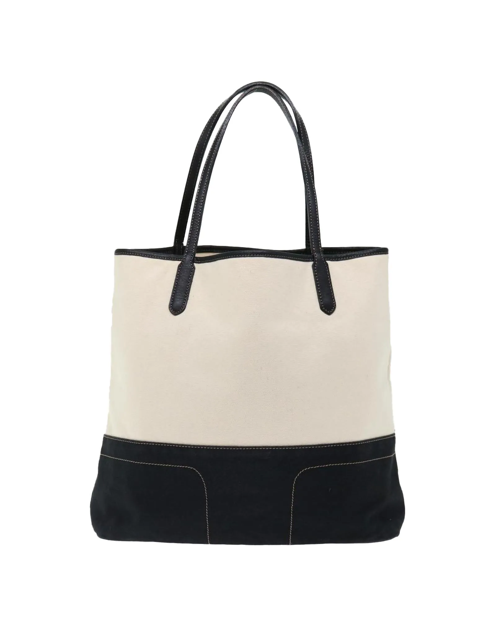 Canvas Tote Bag with Dual-tone Pattern and Multiple Compartments