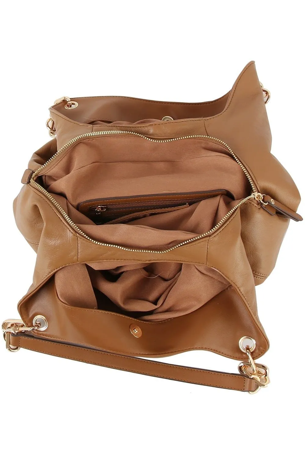 CJF143 Three Compartment Hobo Tote Bag