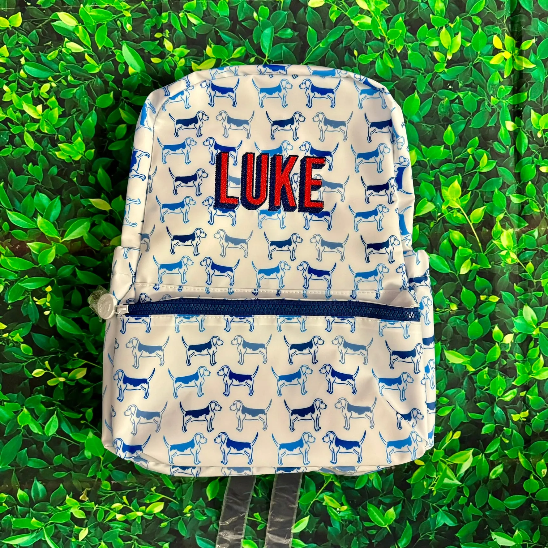 Coated Canvas Puppy Love Blue Backpack