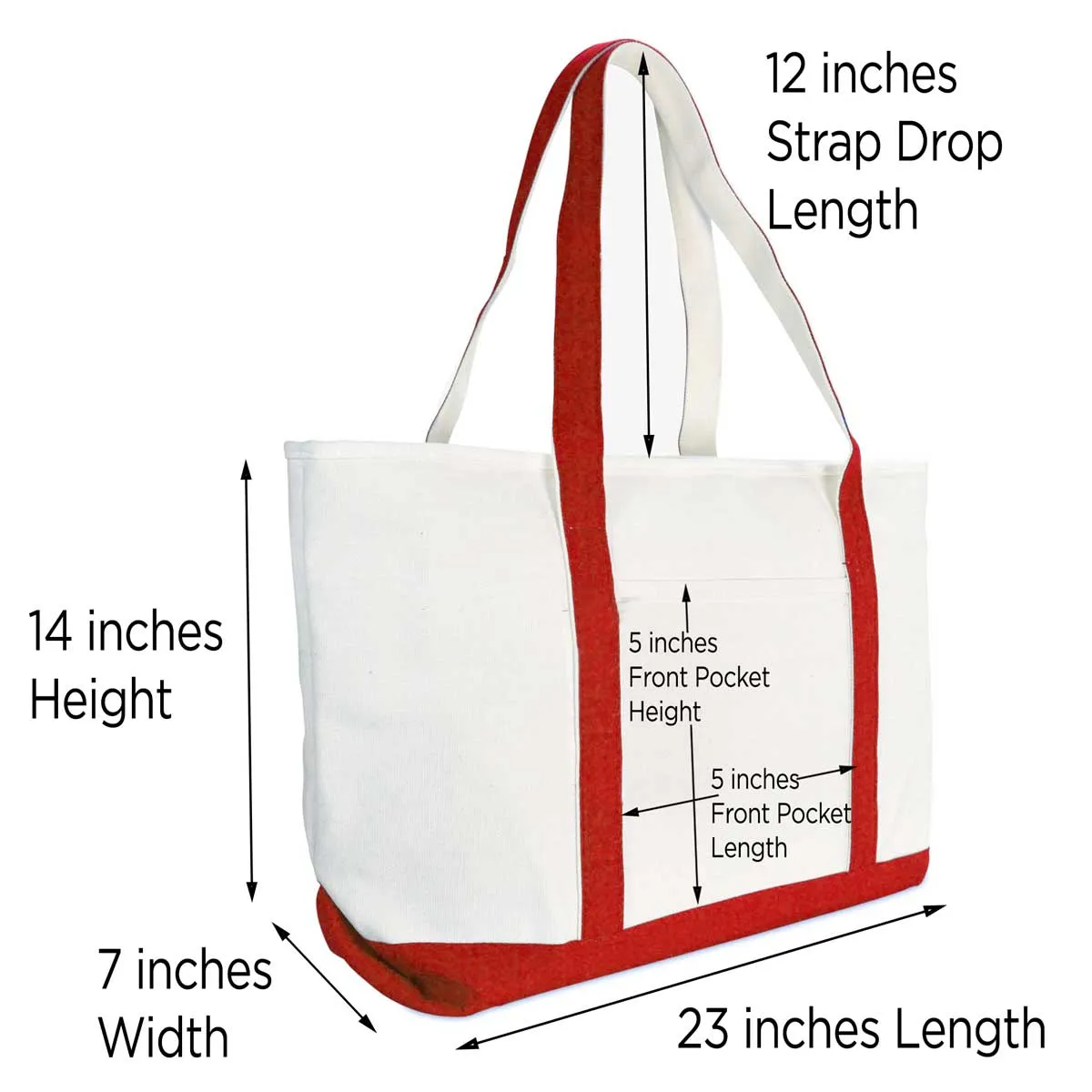 Dalix Initial A-Z Premium Tote Bag in Red