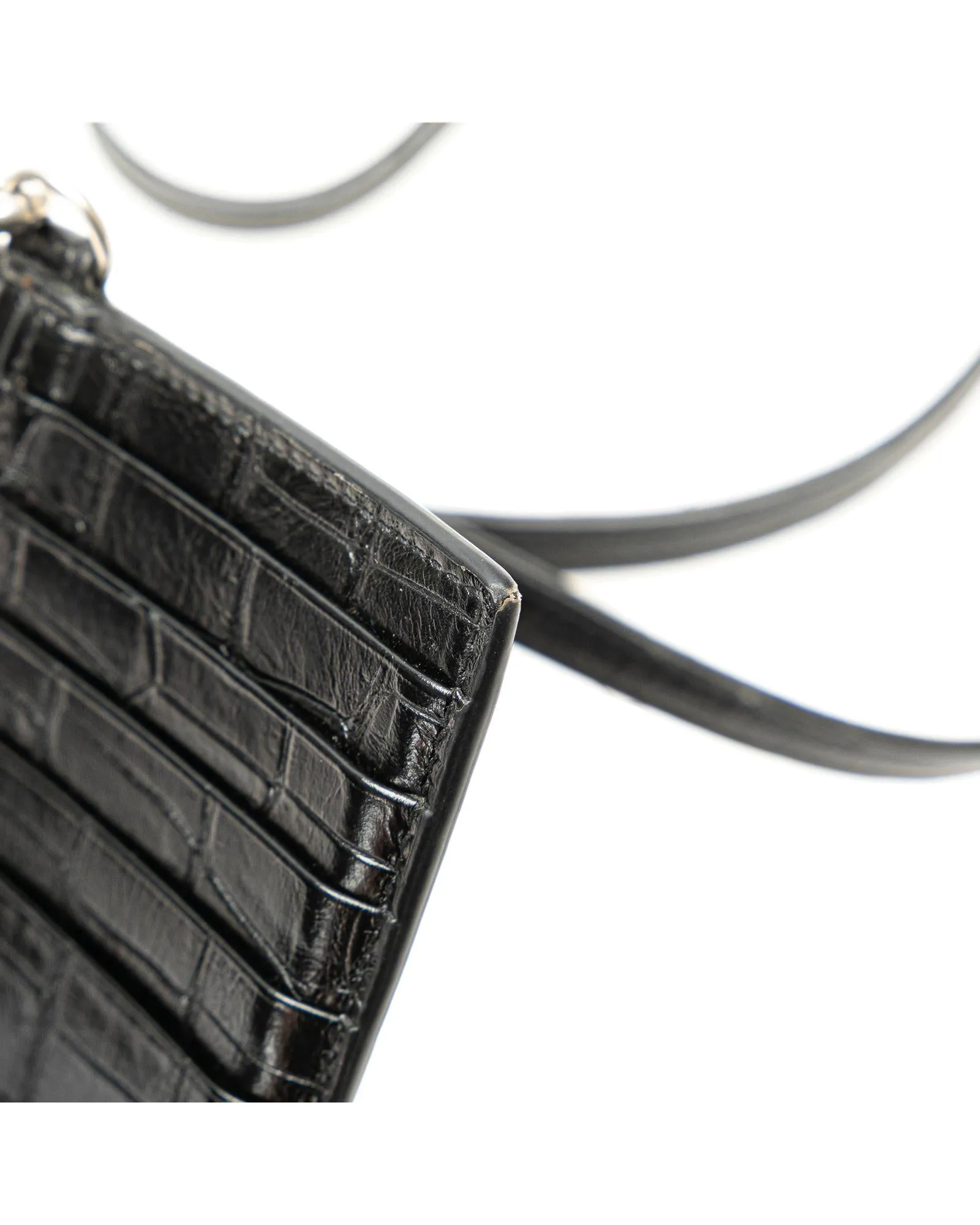 Embossed Leather Crossbody Bag with Card Slots