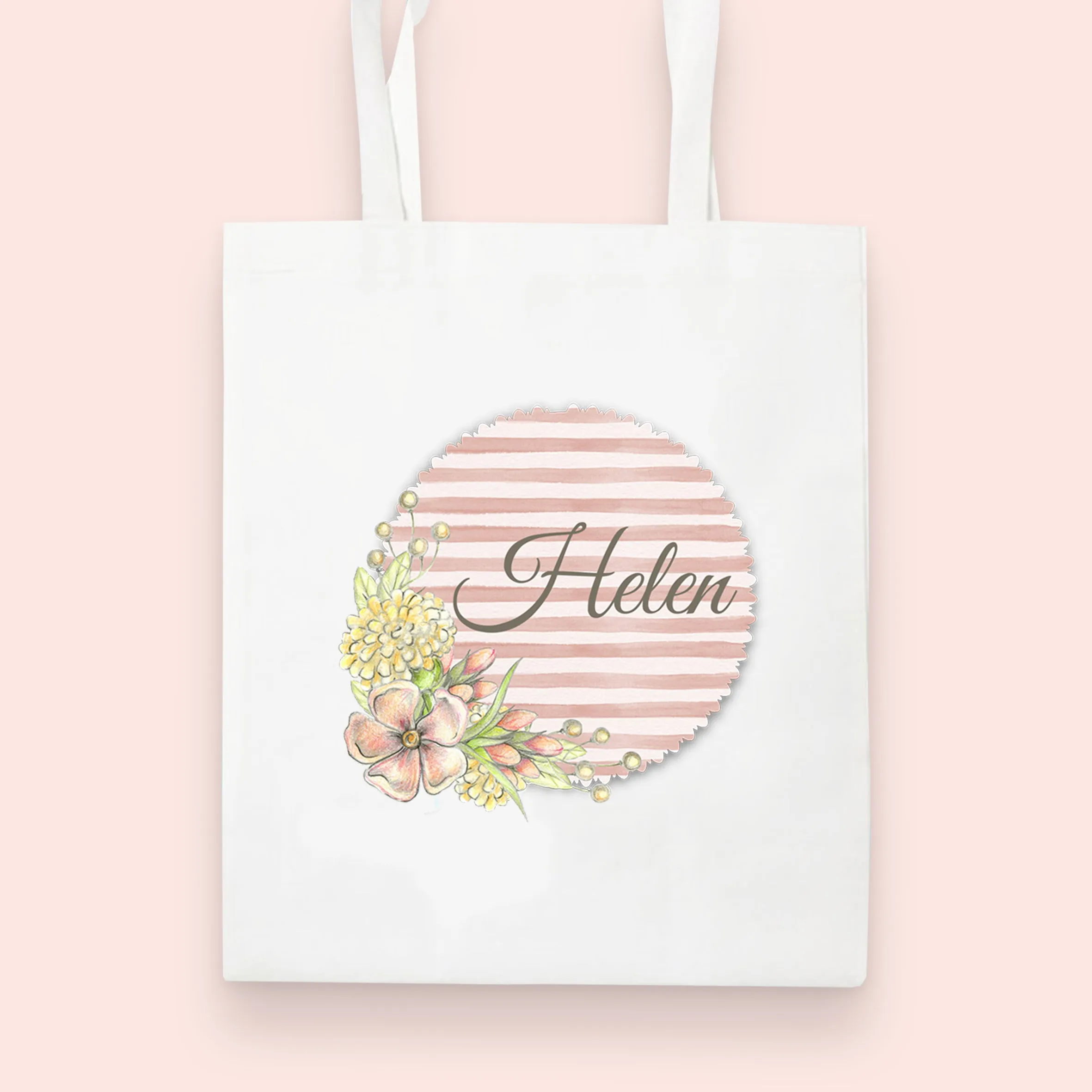 Floral Stripe Collection Tote Bag