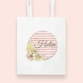 Floral Stripe Collection Tote Bag