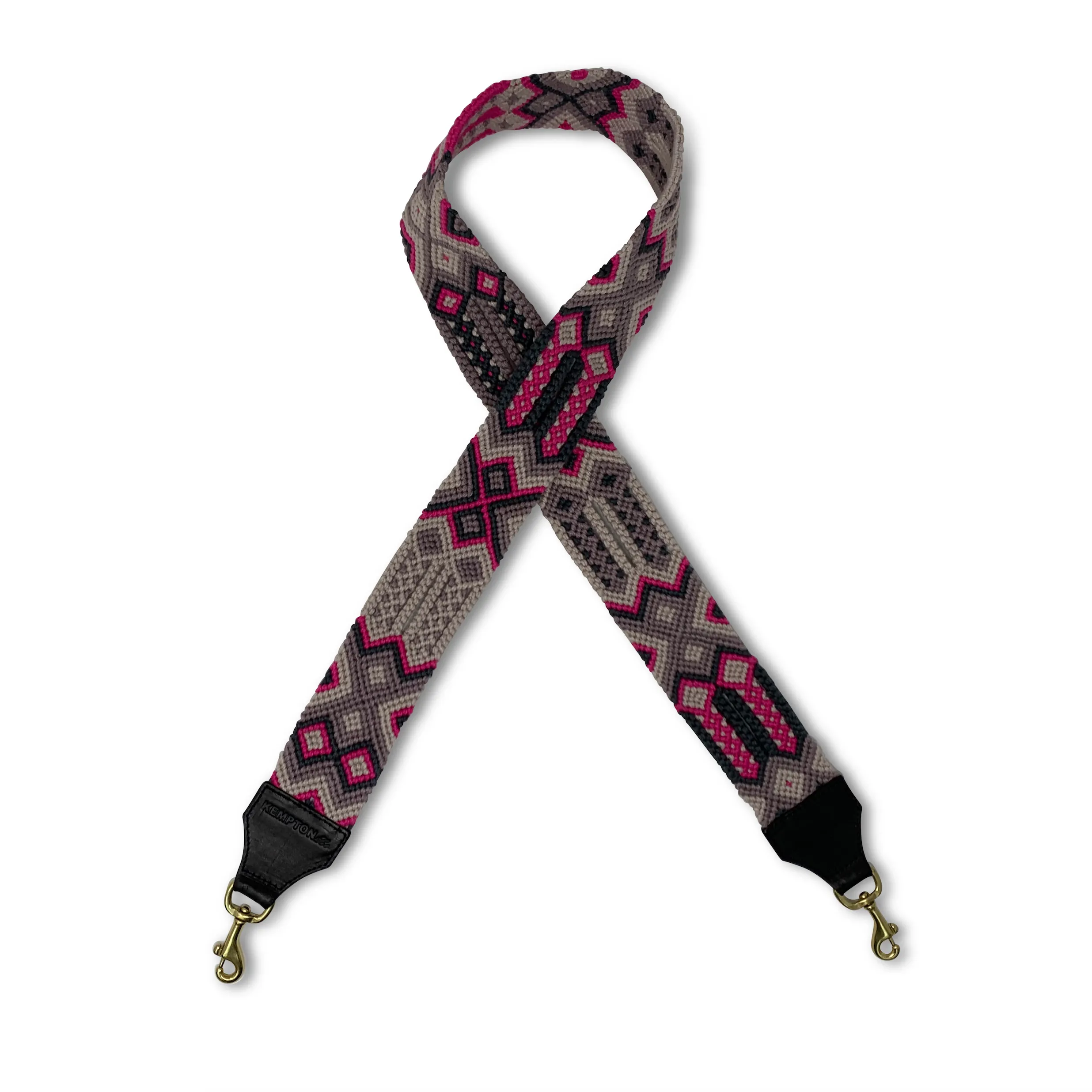 Fuschia, Grey and Mauve Bag Strap