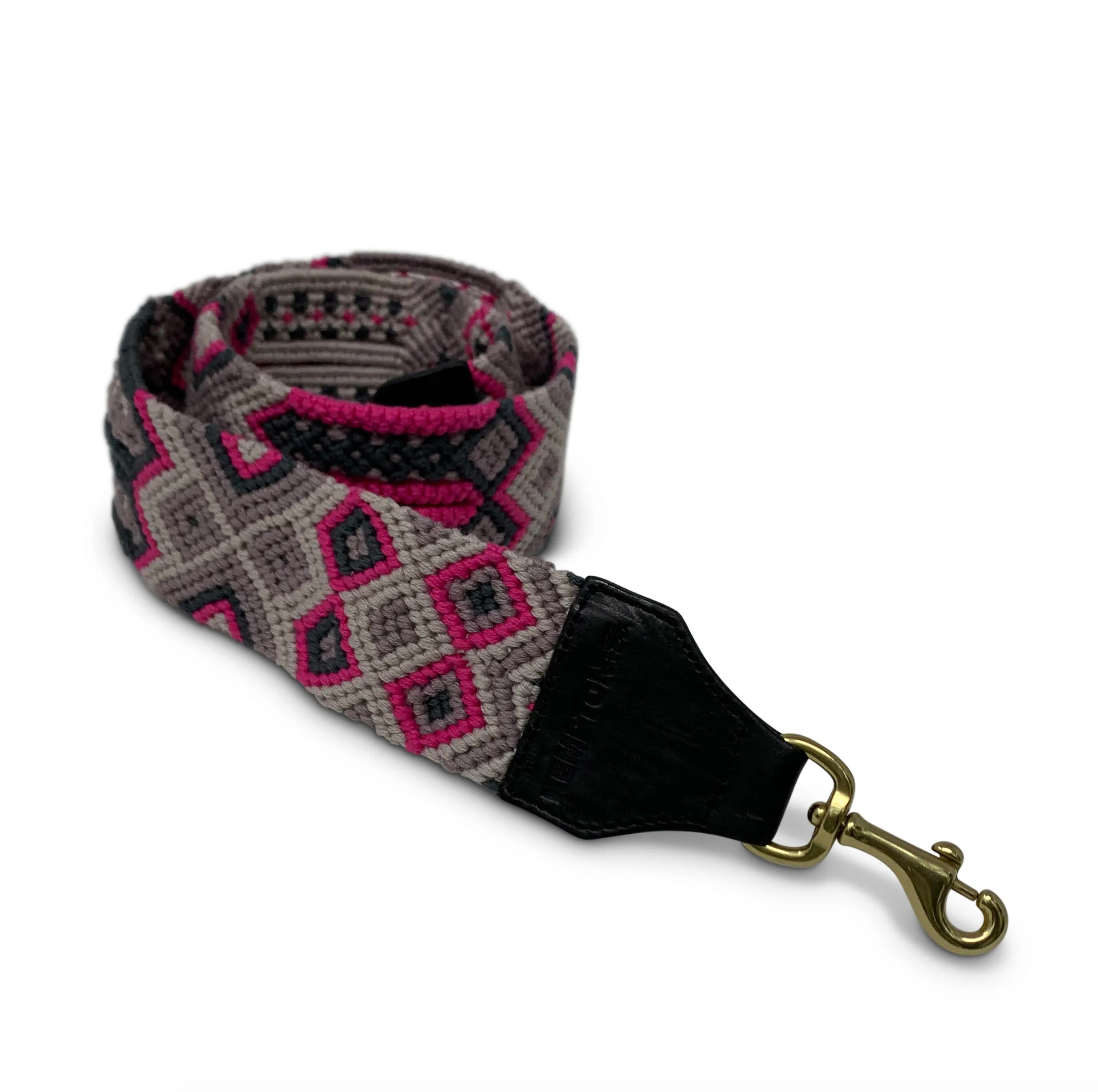 Fuschia, Grey and Mauve Bag Strap