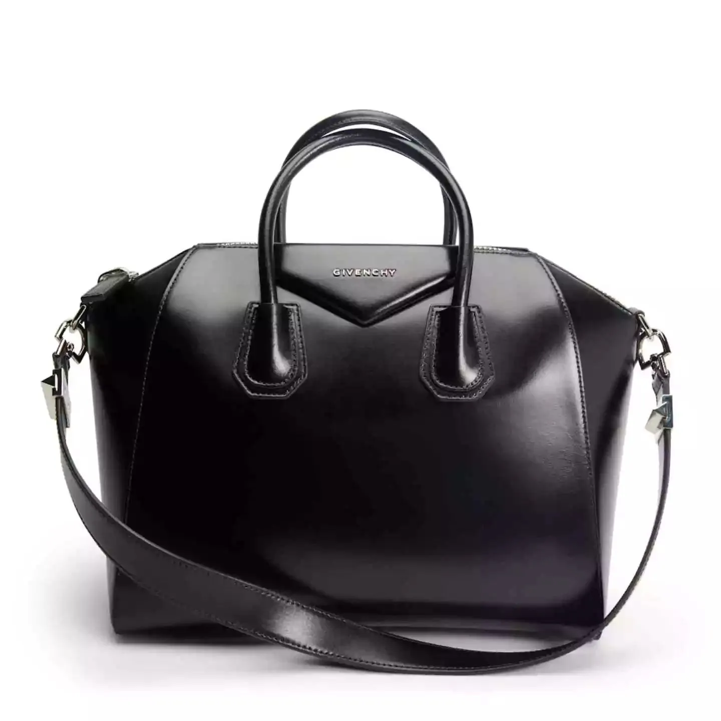 Givenchy Antigona Medium Shiny Black Leather Shoulder Bag/Handbag