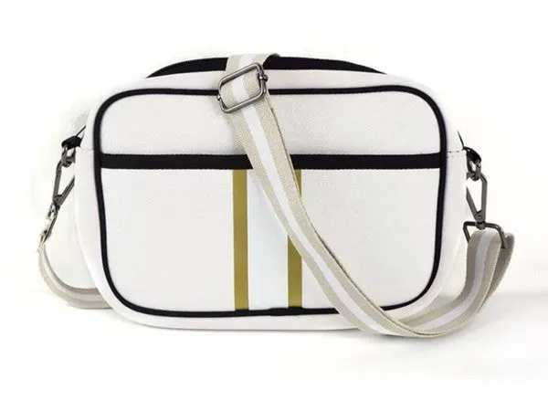 Gold Stripe Neoprene Crossbody Bag