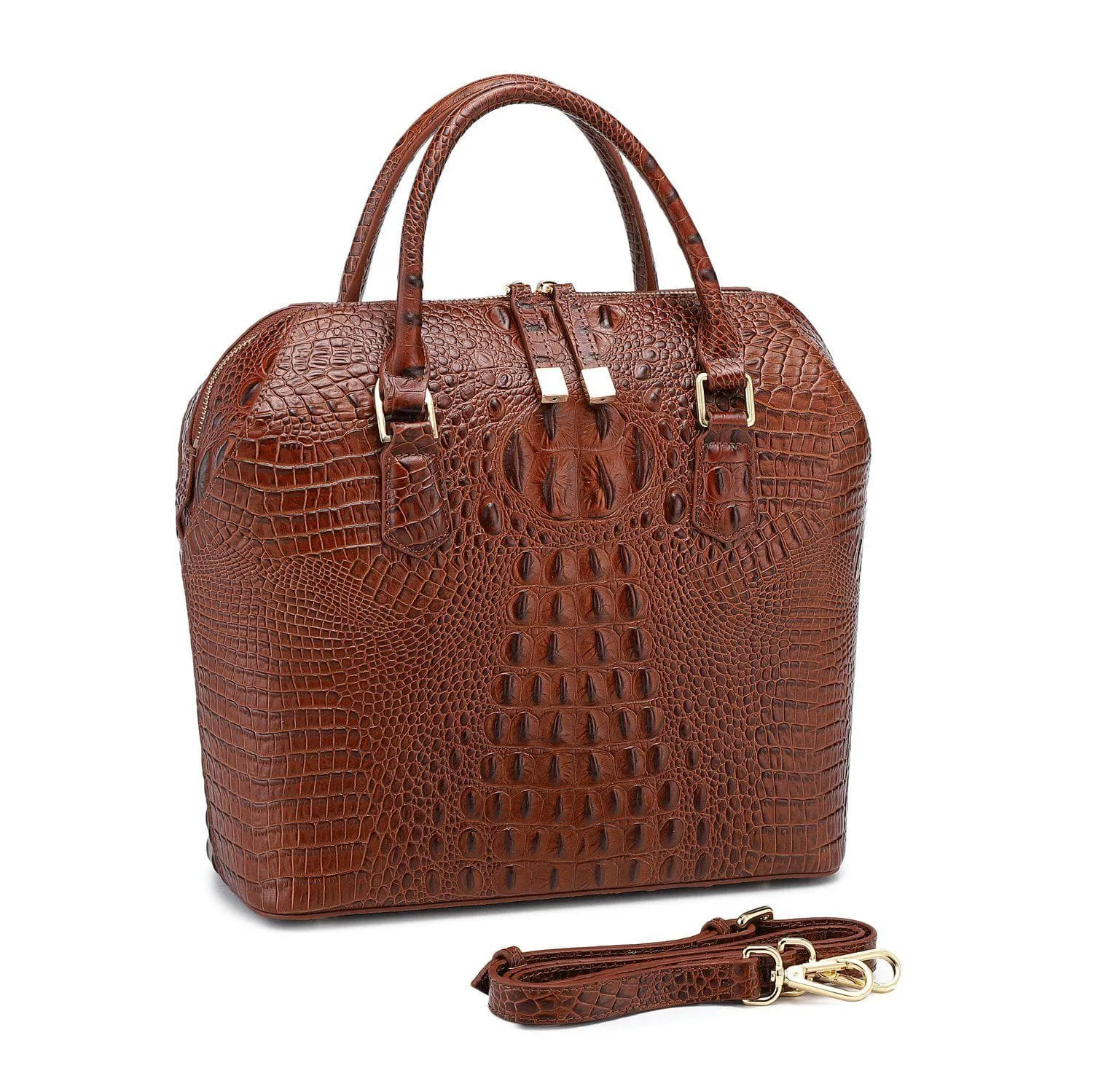 Grace Croc Embossed Leather Handbag