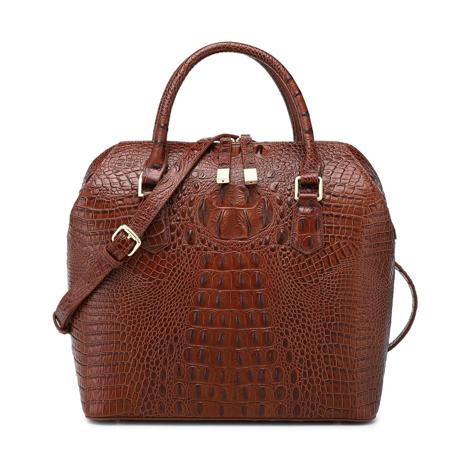 Grace Croc Embossed Leather Handbag