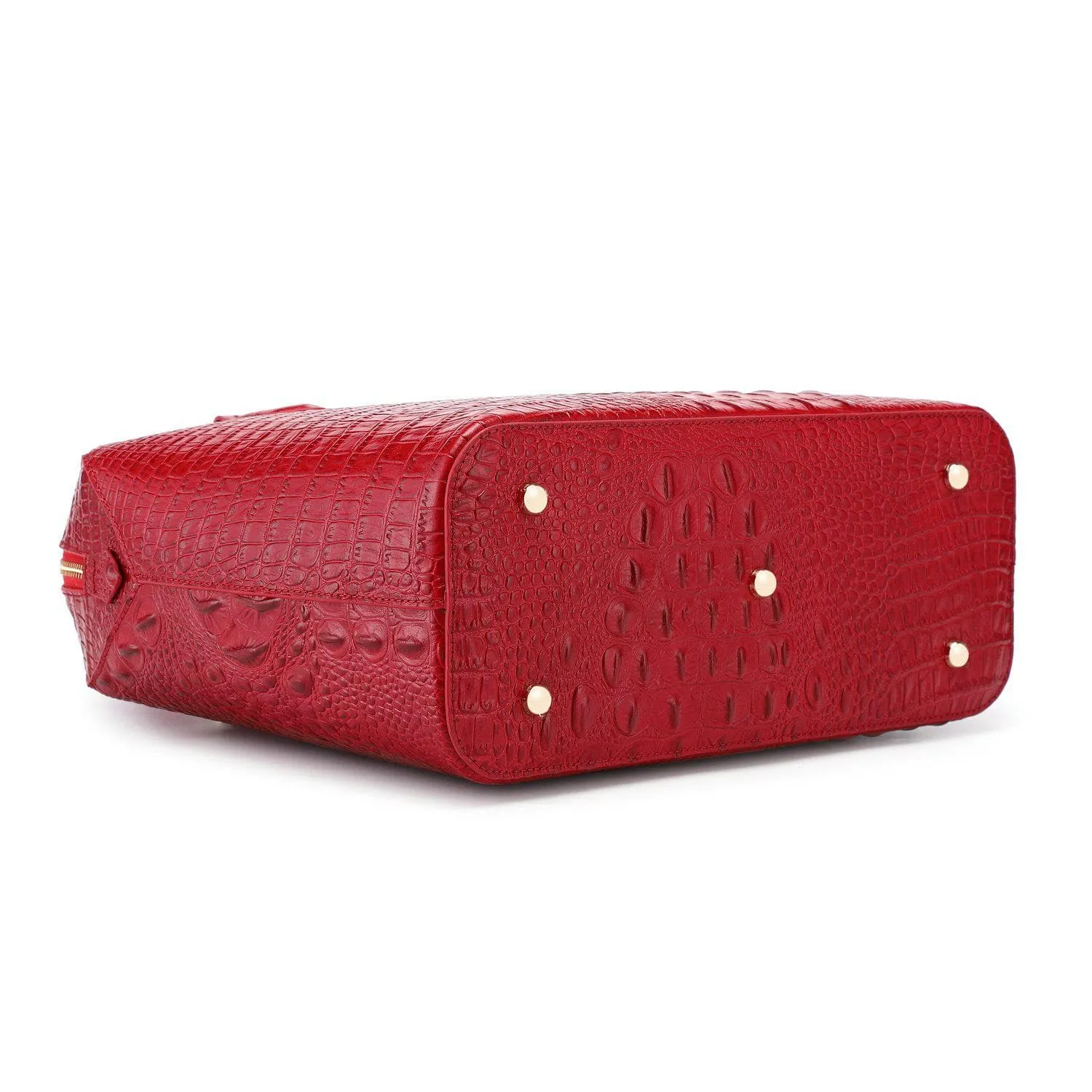 Grace Croc Embossed Leather Handbag