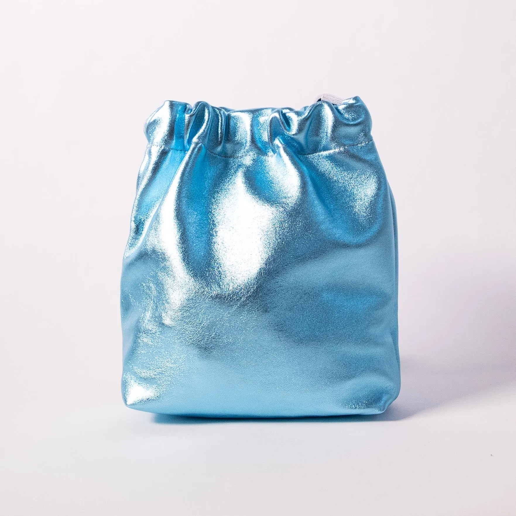 Harpers Emporium Gathered Bag in Metallic Light Blue