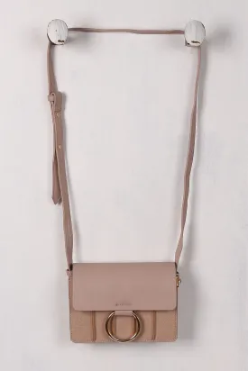 Hoop Accent Vegan Leather Crossbody Bag