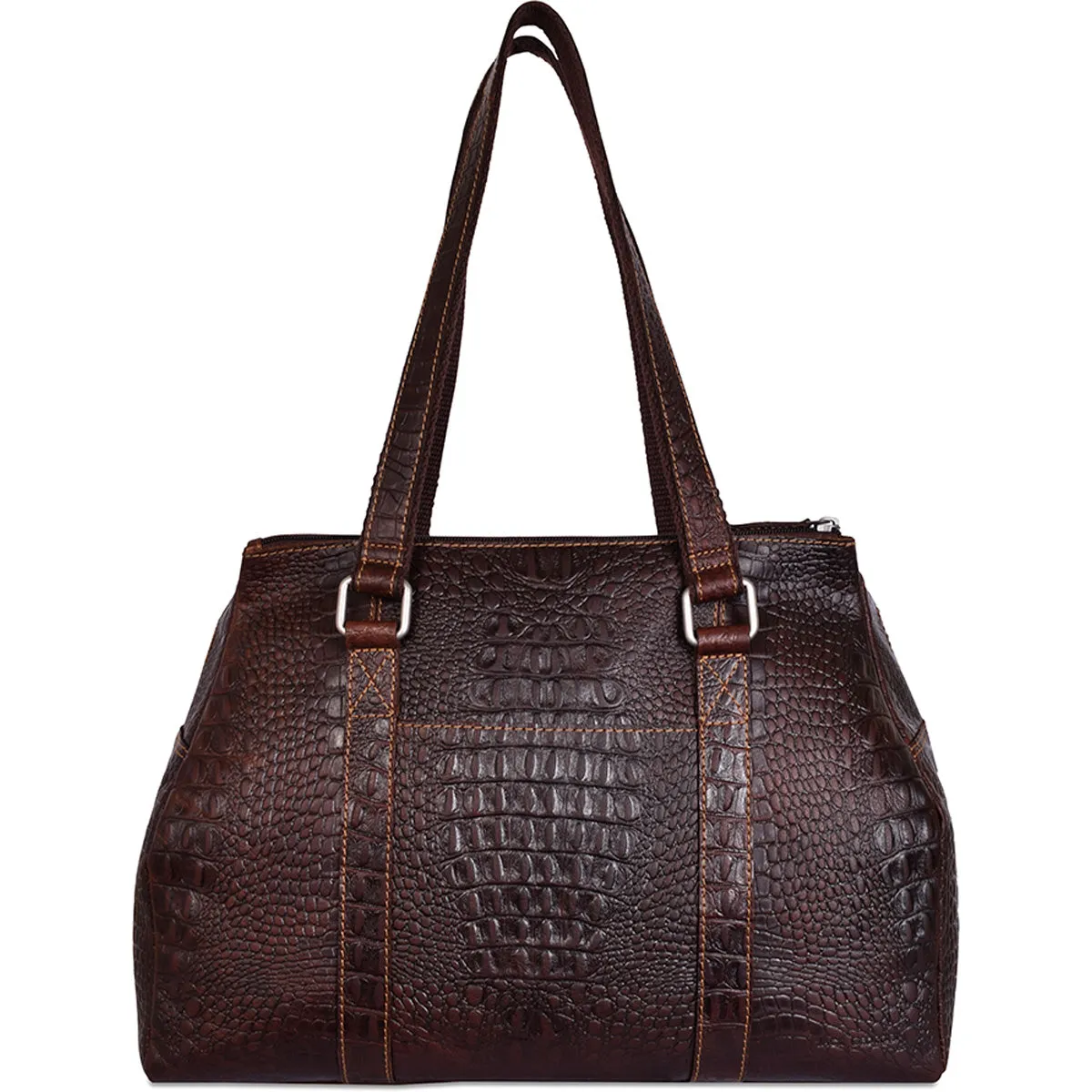 Jack Georges Hornback Croco Satchel Handbag HB815