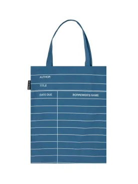 Library Card: Blue tote bag