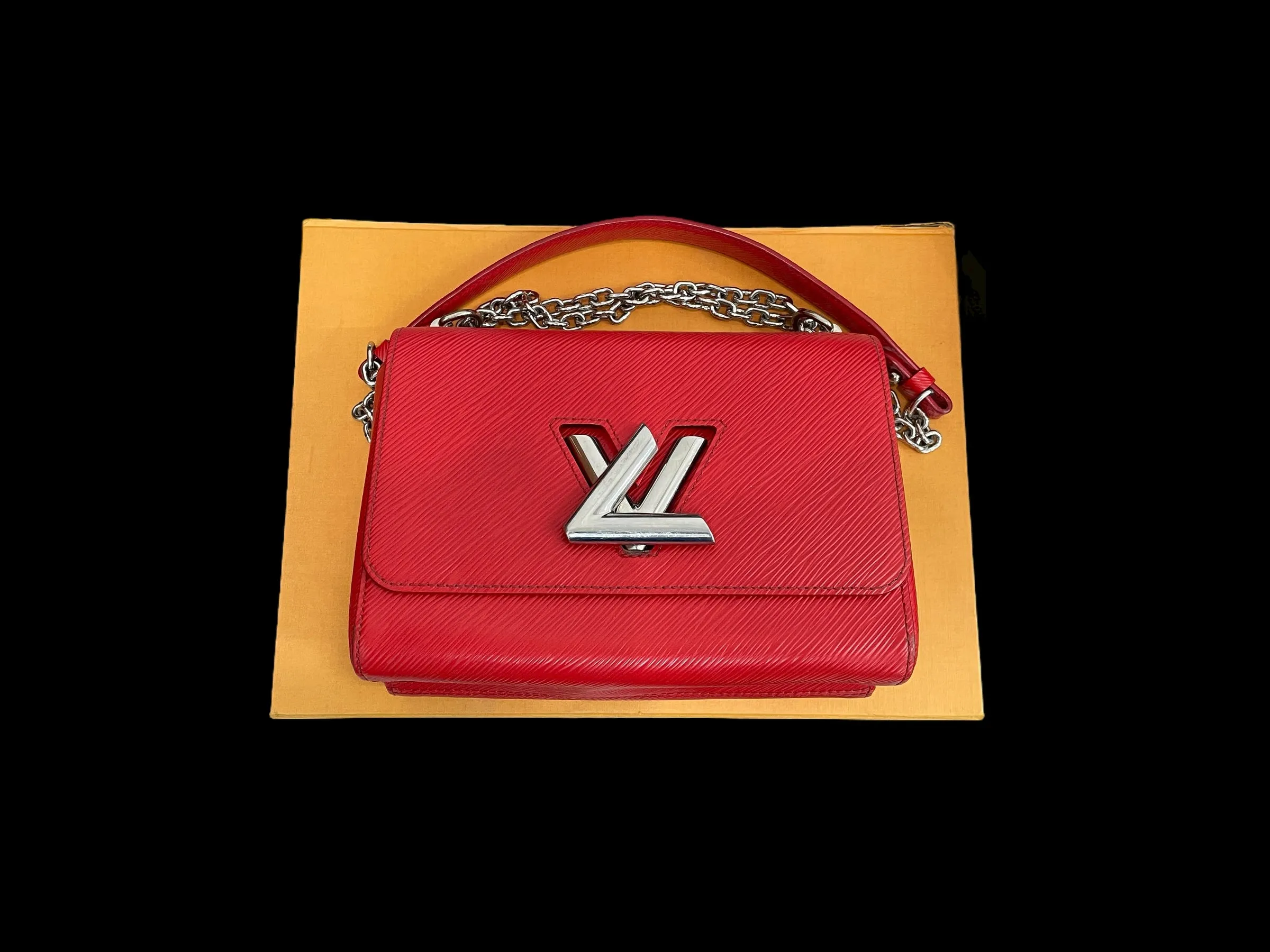 Louis-Vuitton Twist Handbag Red Epi Leather MM (Local Pick-Up Only)