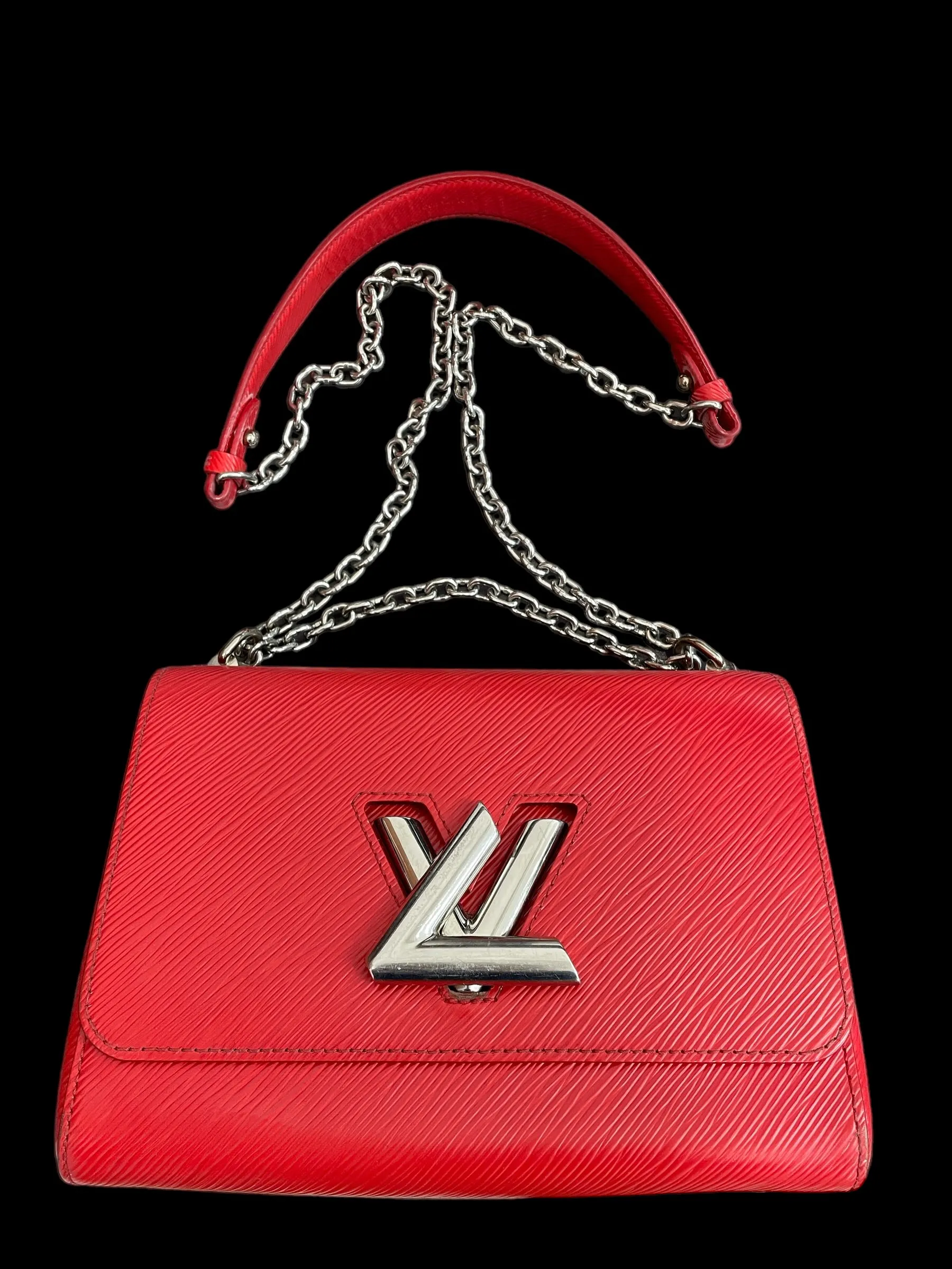 Louis-Vuitton Twist Handbag Red Epi Leather MM (Local Pick-Up Only)