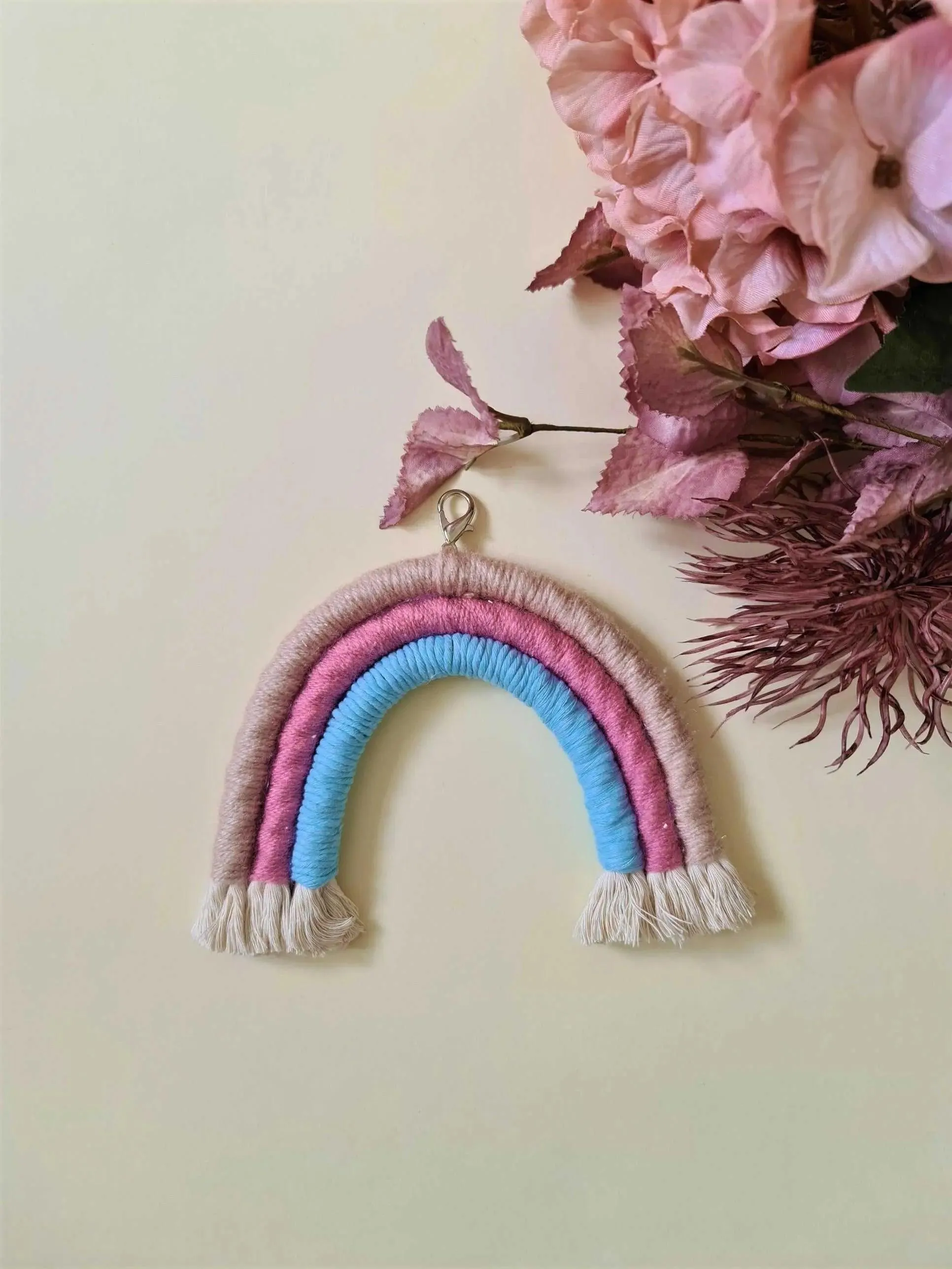 Macrame Keychain Macrame Rainbow key Chain  | Bag Accessories