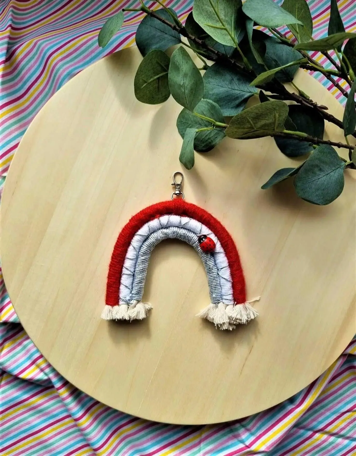 Macrame Keychain Macrame Rainbow key Chain  | Bag Accessories