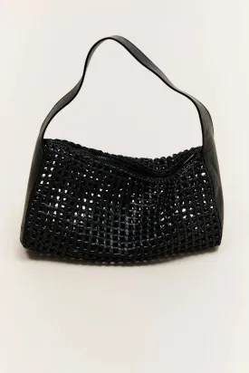 MACRAME MESH BAG - BLACK