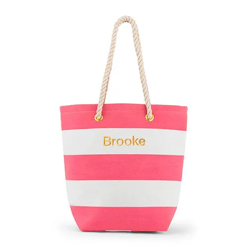 Metallic   Striped Striped Tote Bag