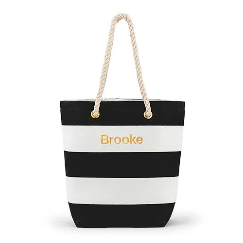 Metallic   Striped Striped Tote Bag