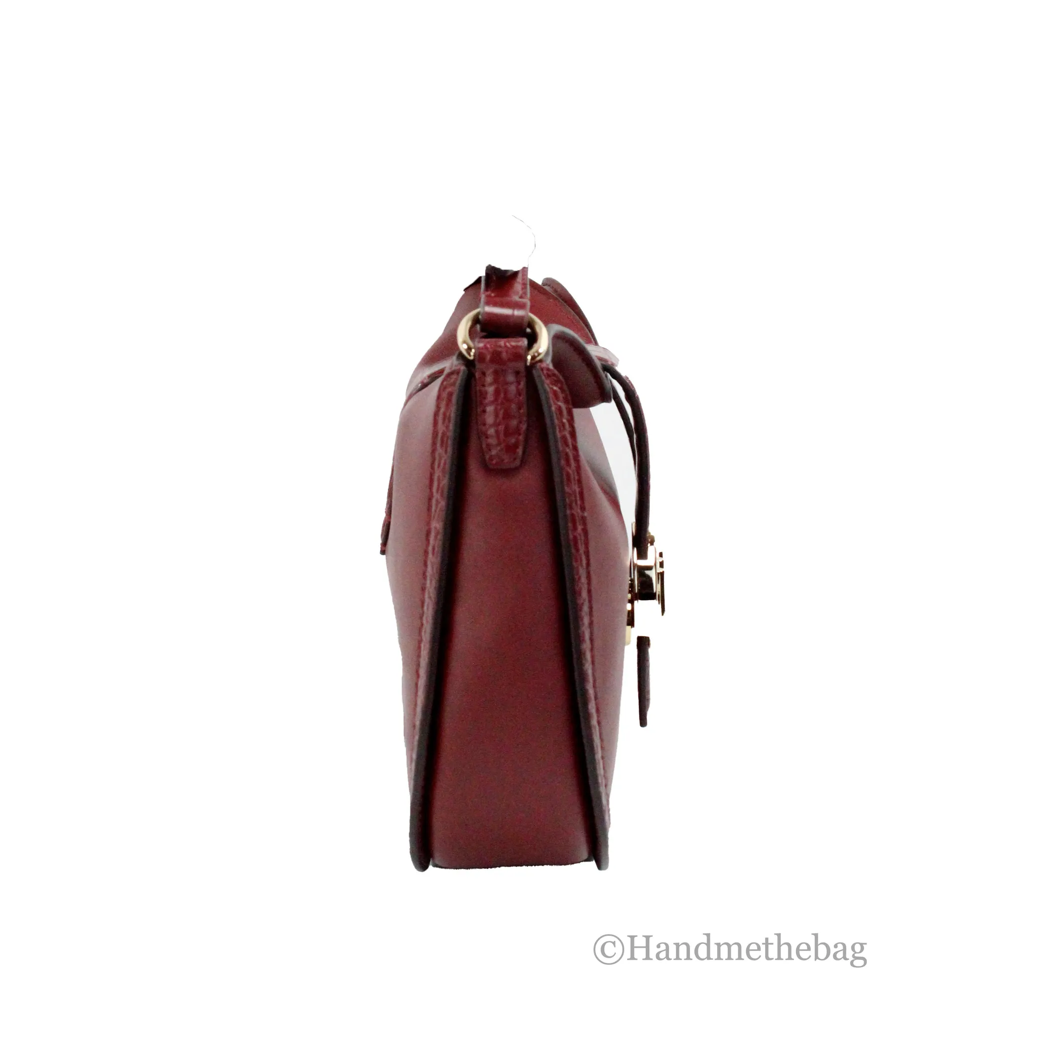 Michael Kors Gabby Dark Cherry Foldover Hobo Crossbody Bag