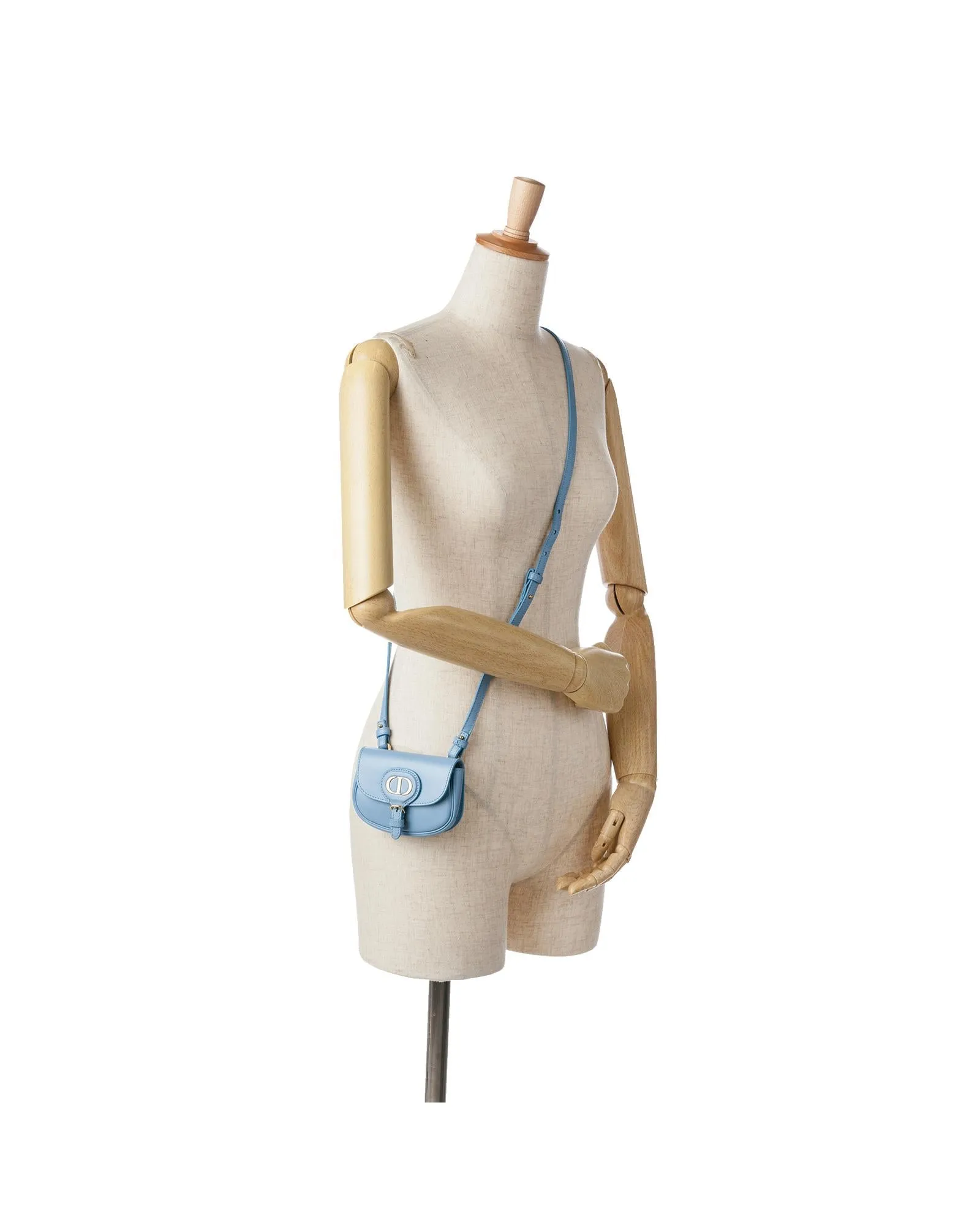 Micro Leather Crossbody Bag with Buckle Detail and Magnetic Closure