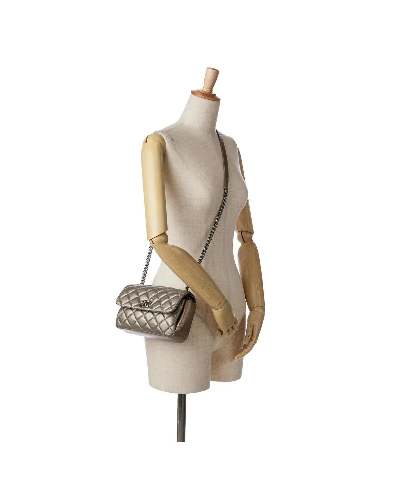 Mini Quilted Calfskin Flap Bag with Chain Shoulder Strap