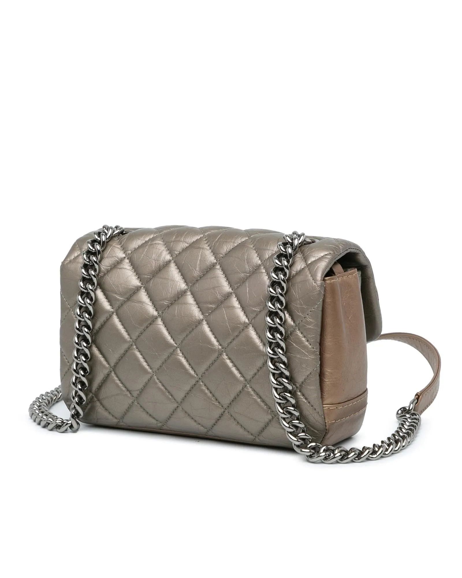 Mini Quilted Calfskin Flap Bag with Chain Shoulder Strap