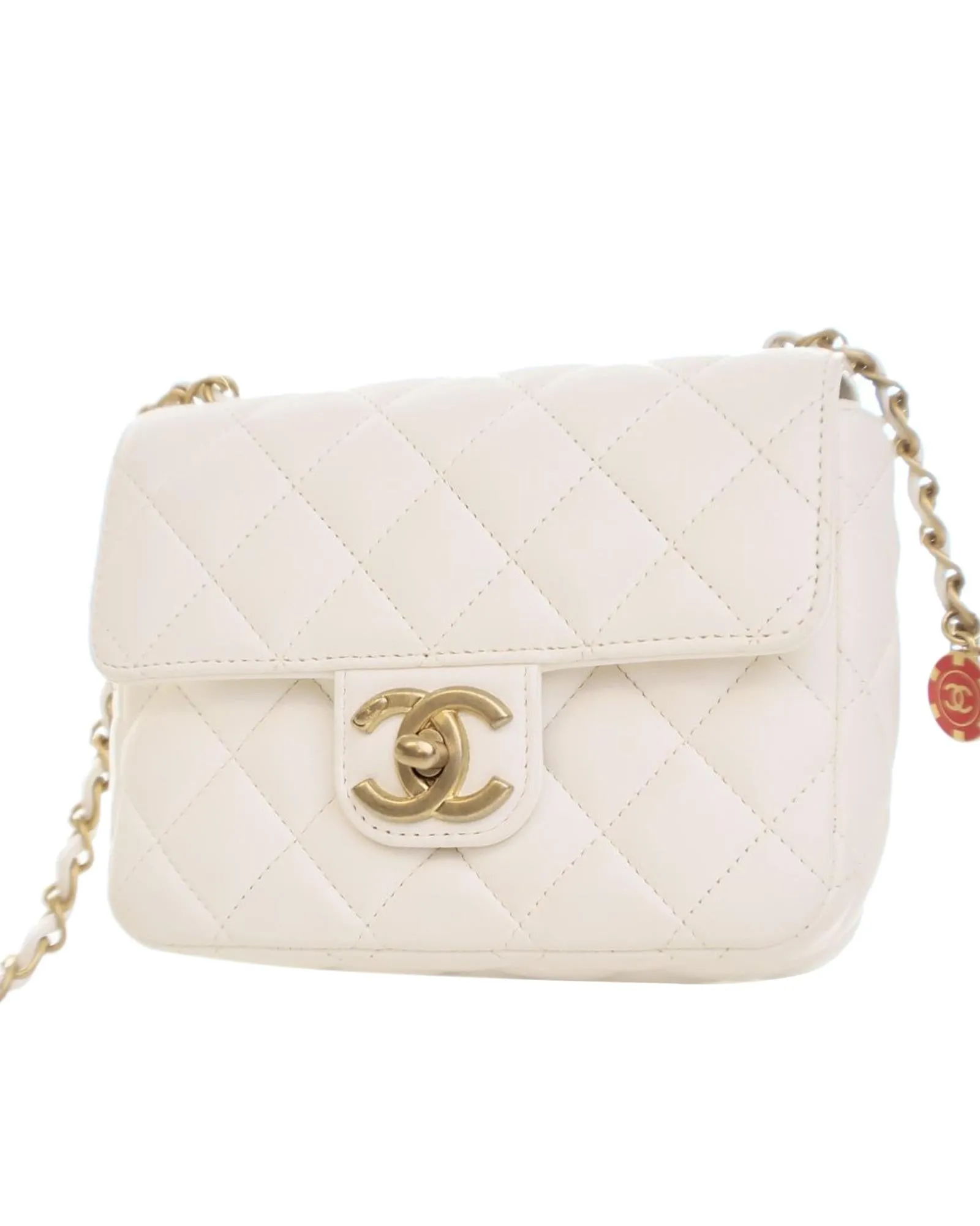 Mini Square Classic Lambskin Charms Flap Bag