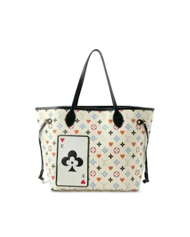 Monogram Canvas Tote with Leather Trim and Interior Zip Pocket