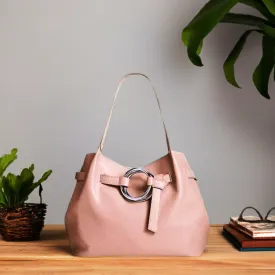 Nine West Peach Faux Leather Tote Shoulder Bag