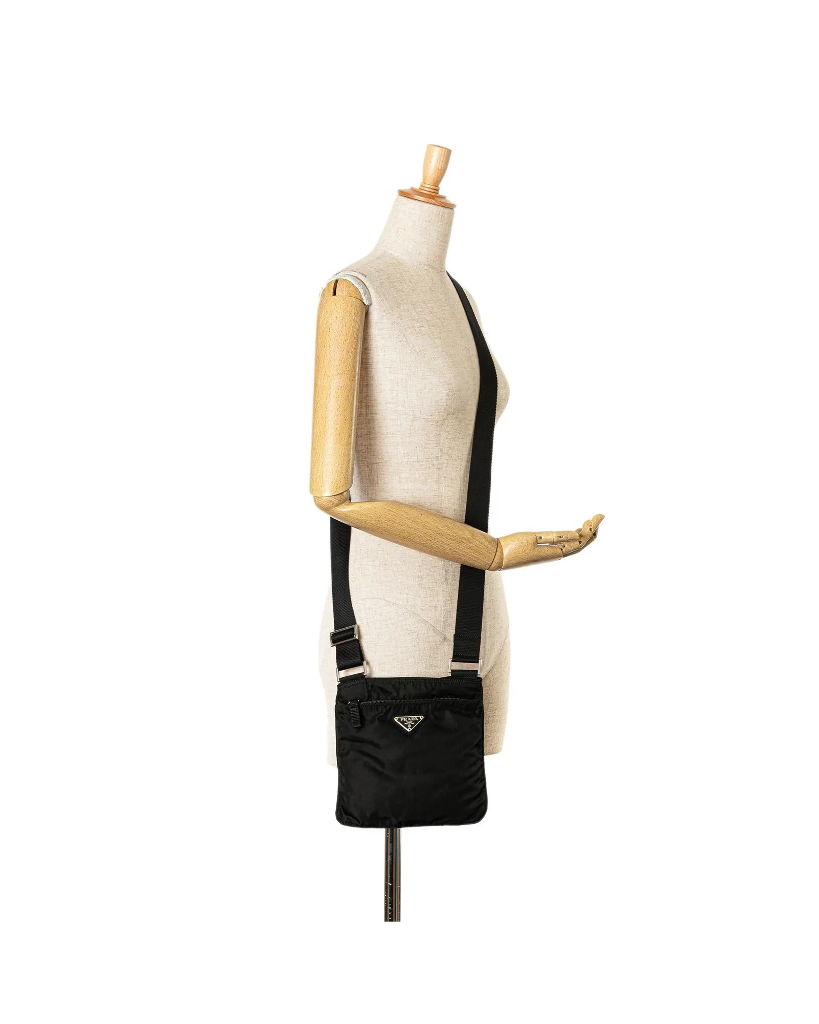 Nylon Crossbody Bag with Adjustable Strap and Front Zip Pocket