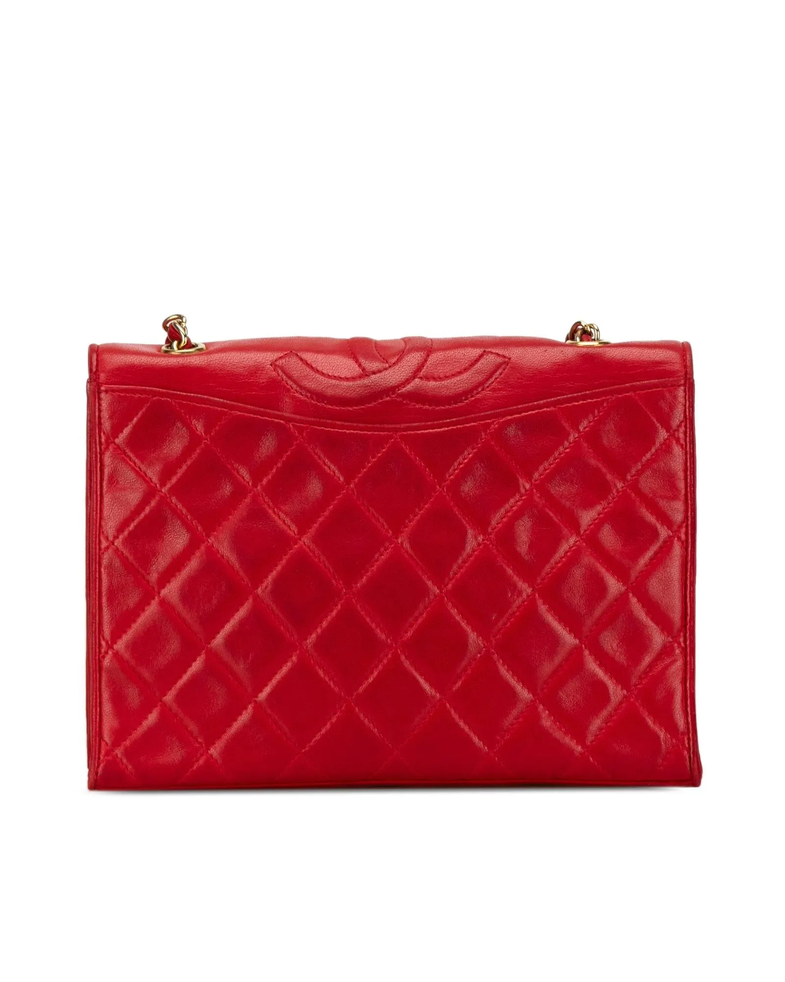 Quilted Lambskin Crossbody Bag with Chain Strap and Magnetic Closure