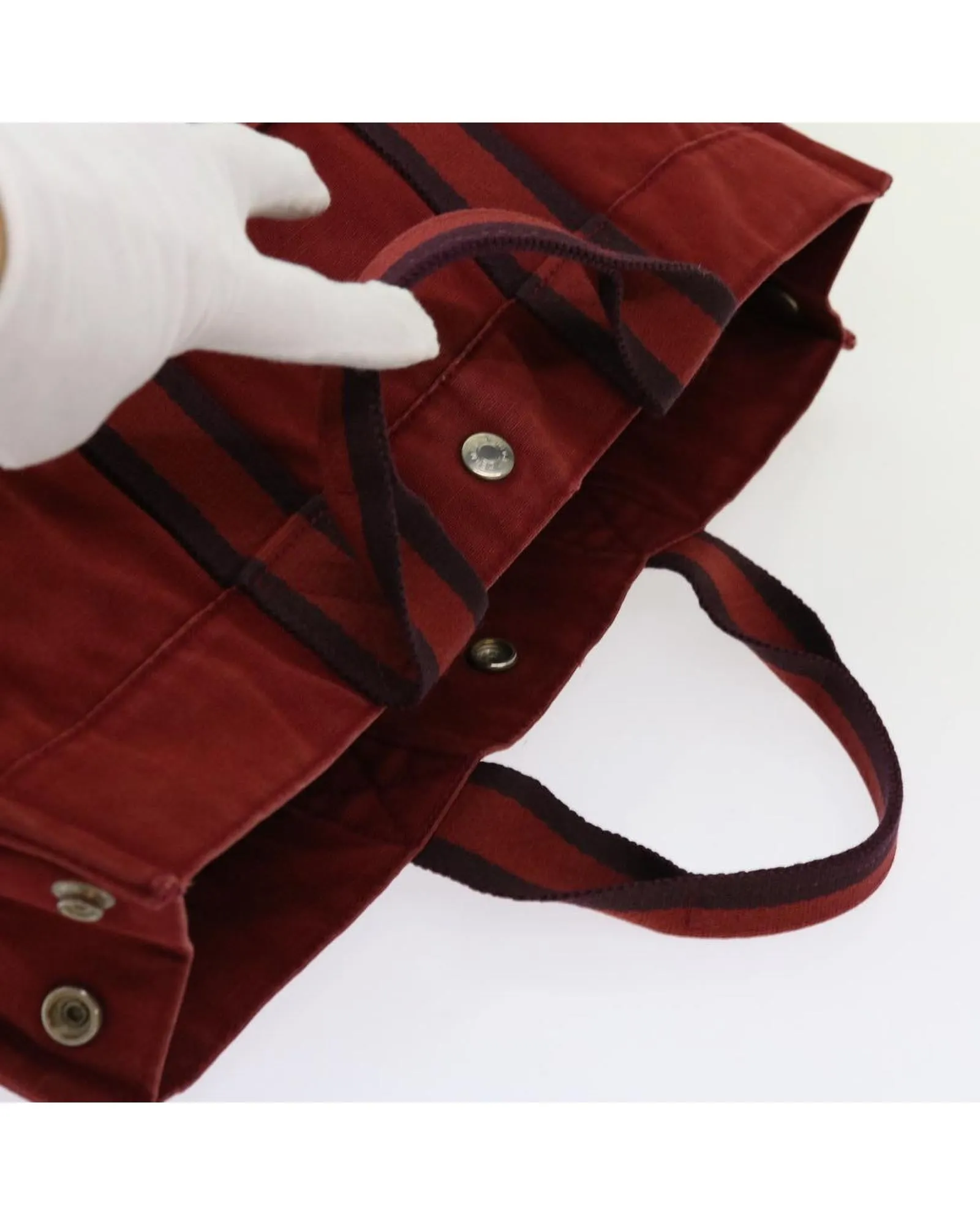 Red Canvas Hand Bag with Handle Drop and Serial No