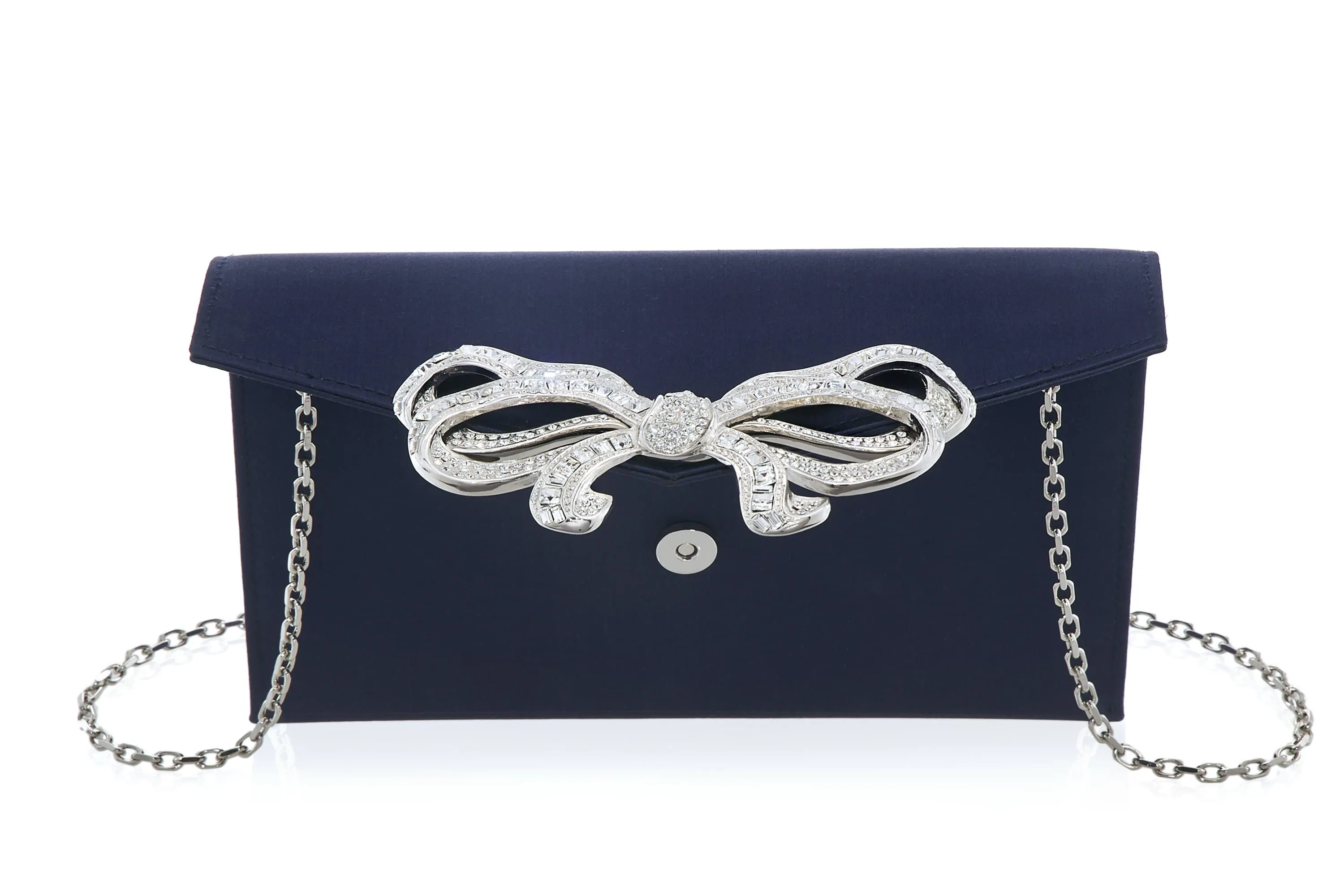 Satin Bow Envelope Navy