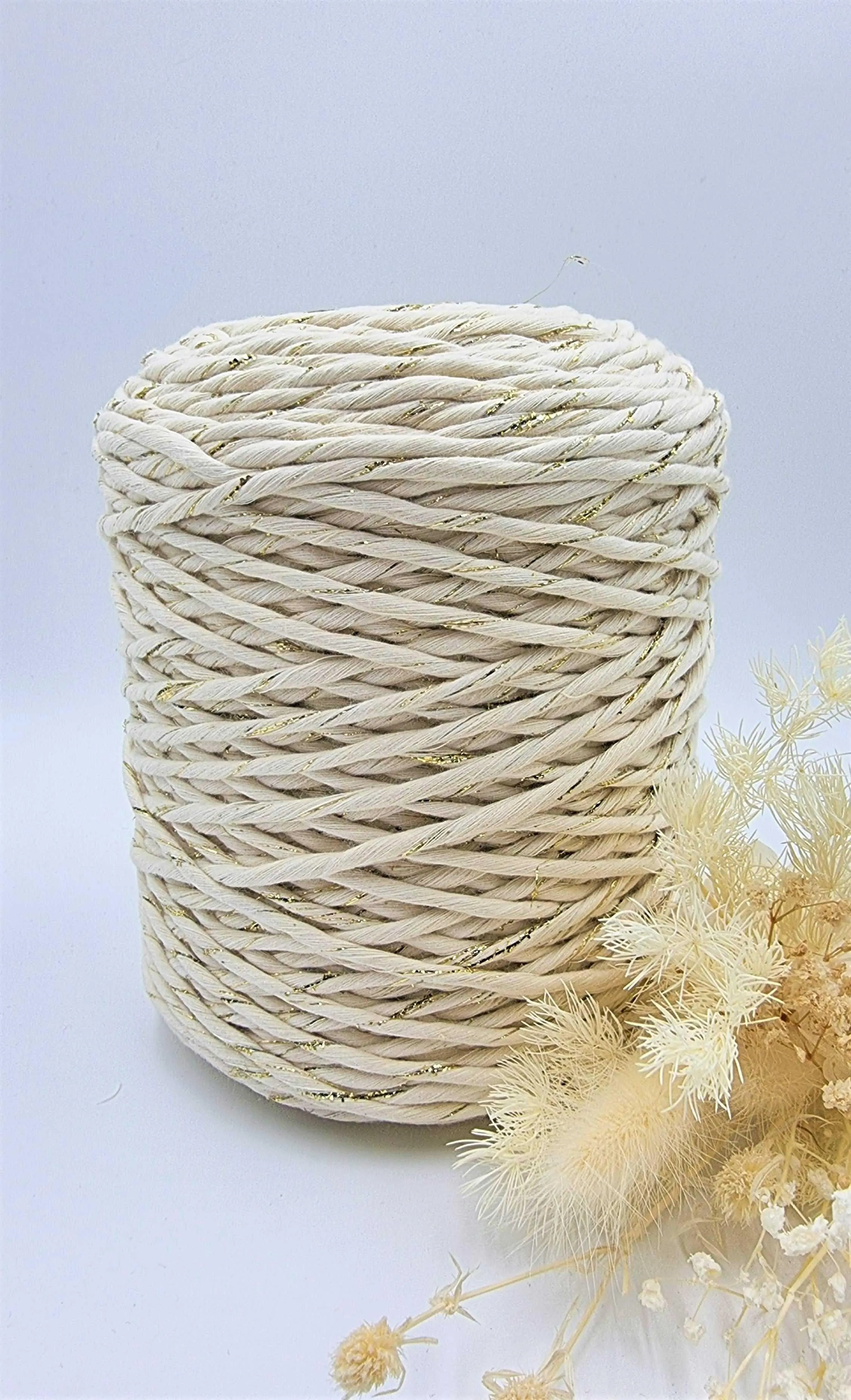 Shiny Gold Natural- 3MM Single Strand Luxe Cotton String 1KG