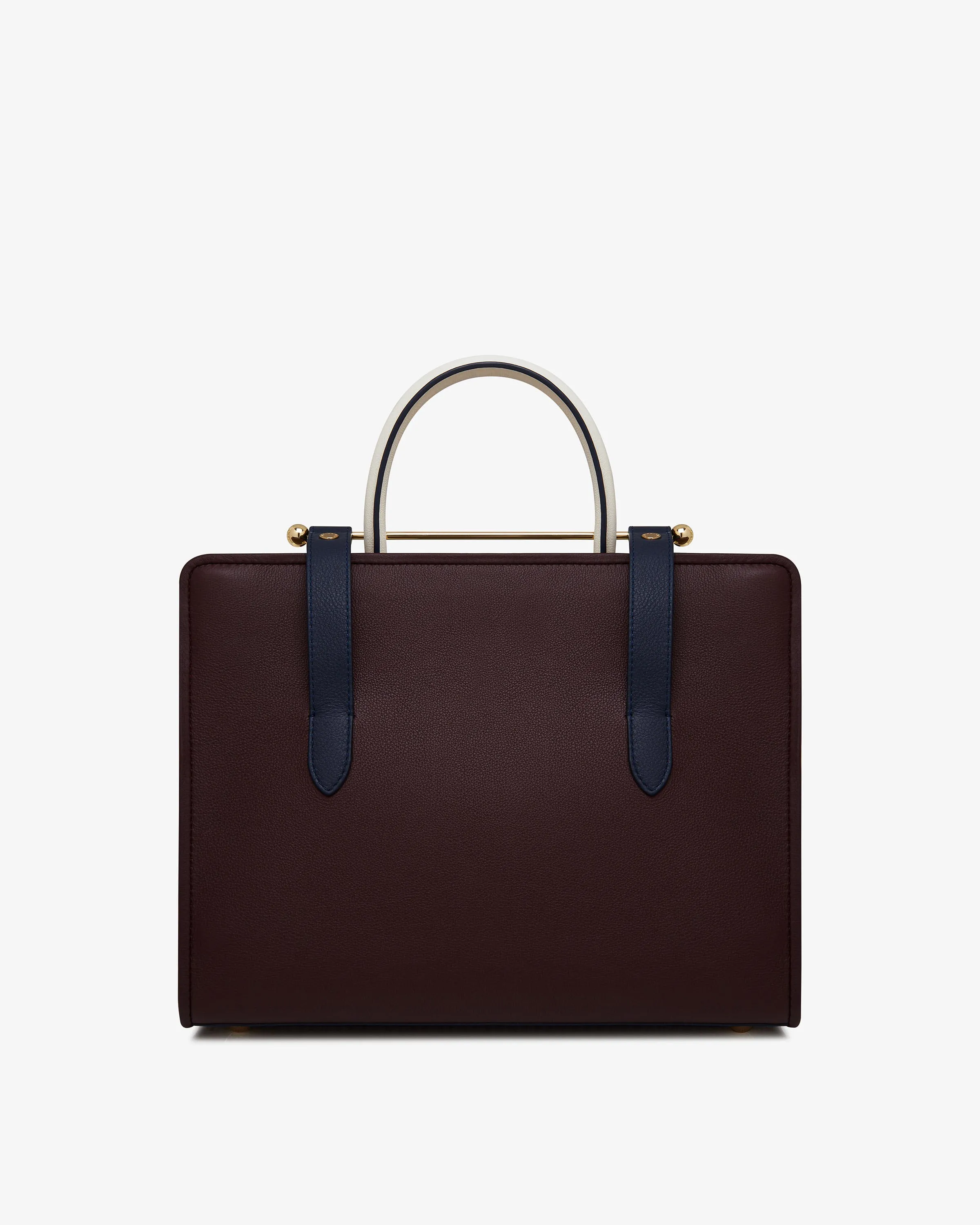 The Strathberry Midi Tote - Burgundy/Navy/Vanilla